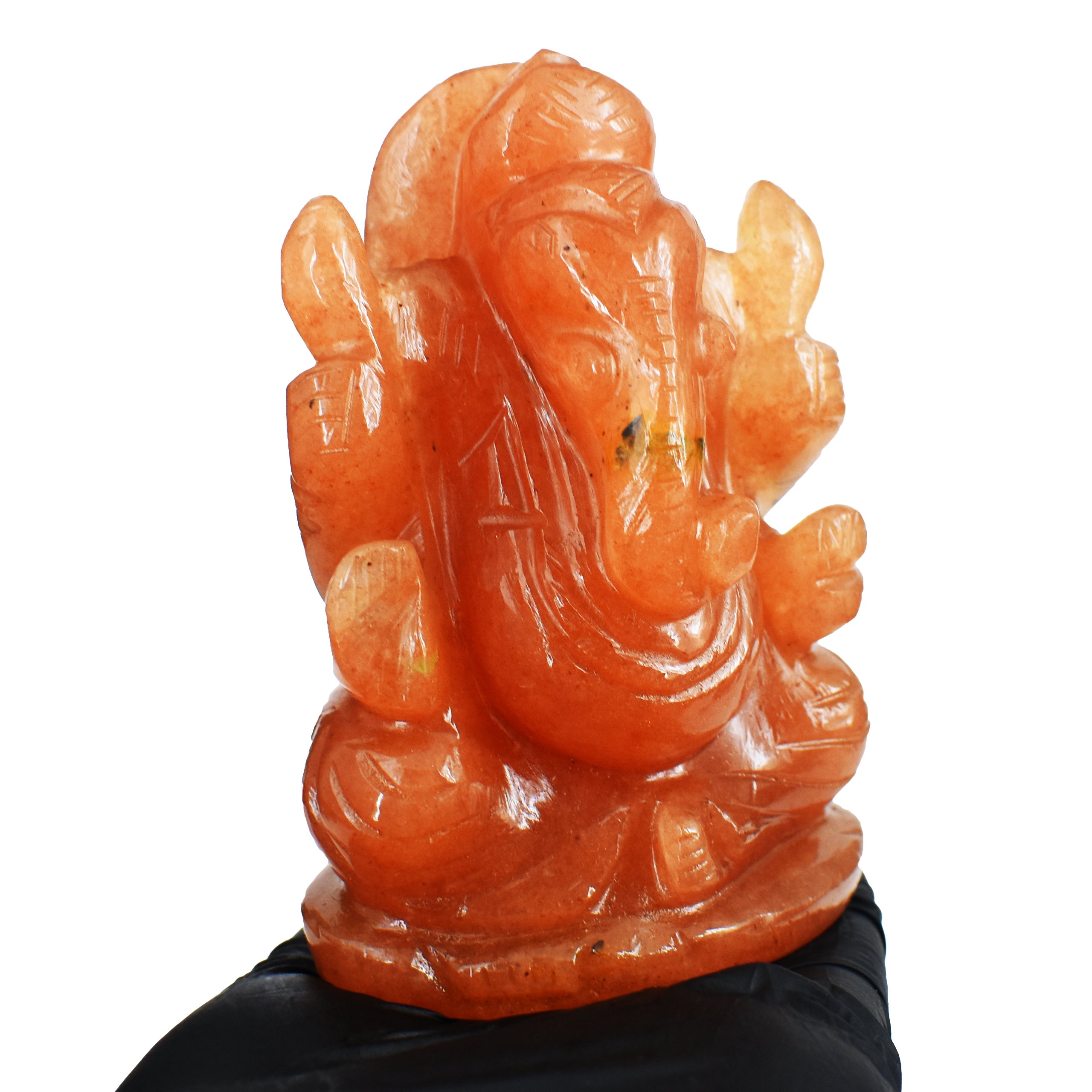 Exclusive 1343.00 Carats Aventurine Divine Hand Carved Ganesha