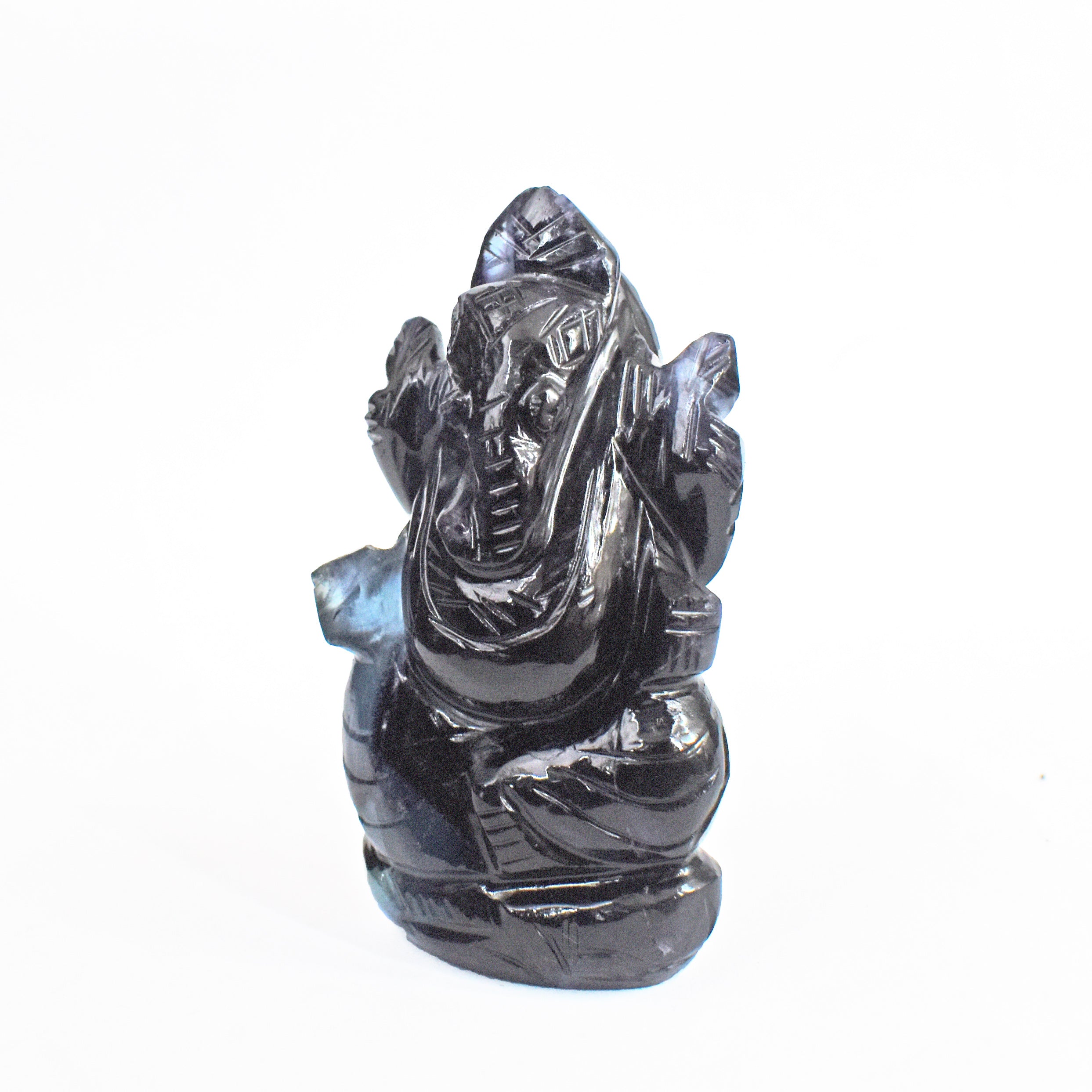Decent 386.00 Cts Genuine Multicolor Fluorite Divine Hand Carved Premium Crystal Lord Ganesha