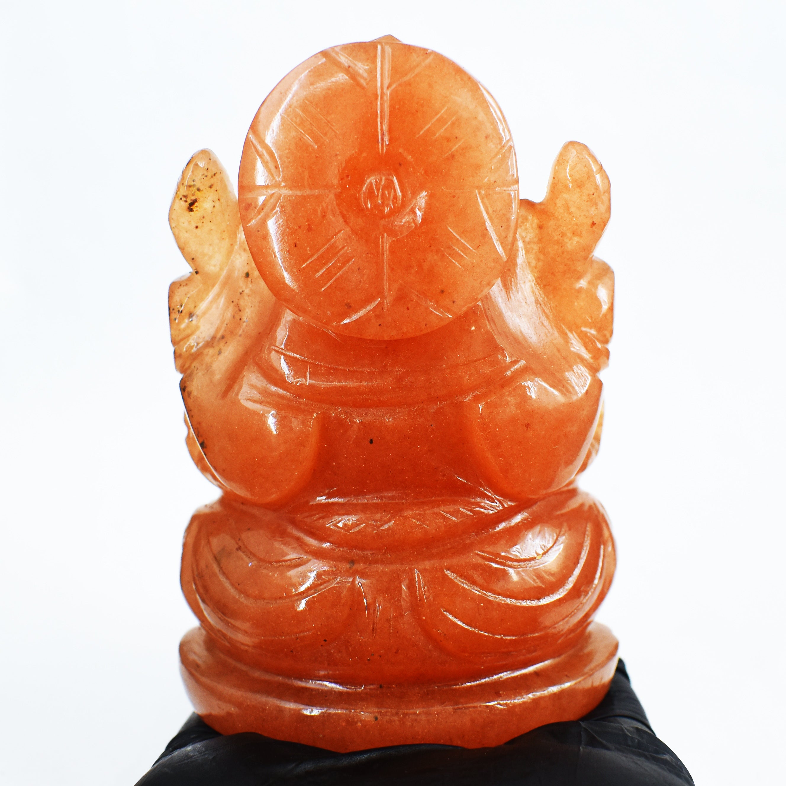 Exclusive 1343.00 Carats Aventurine Divine Hand Carved Ganesha