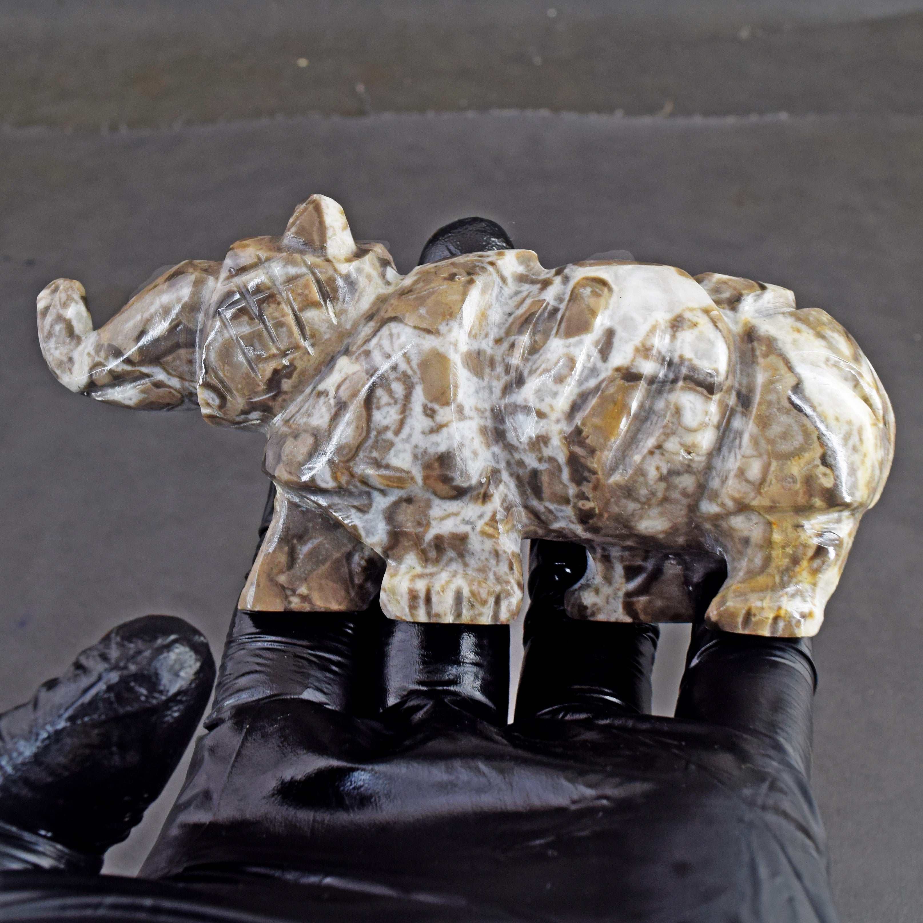 Awesome 825.00 Cts Genuine Cobra Jasper Hand Carved Gemstone Crystal Rhino Carving 2026 Collection