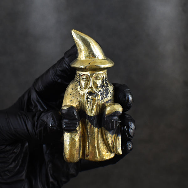 Exclusive 716.00 Carats Genuine Pyrite Hand Carved Crystal Gemstone Wizard Carving