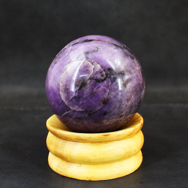 Awful 1482.00 Cts Genuine Lepidolite Hand Carved Healing Crystal Gemstone Sphere