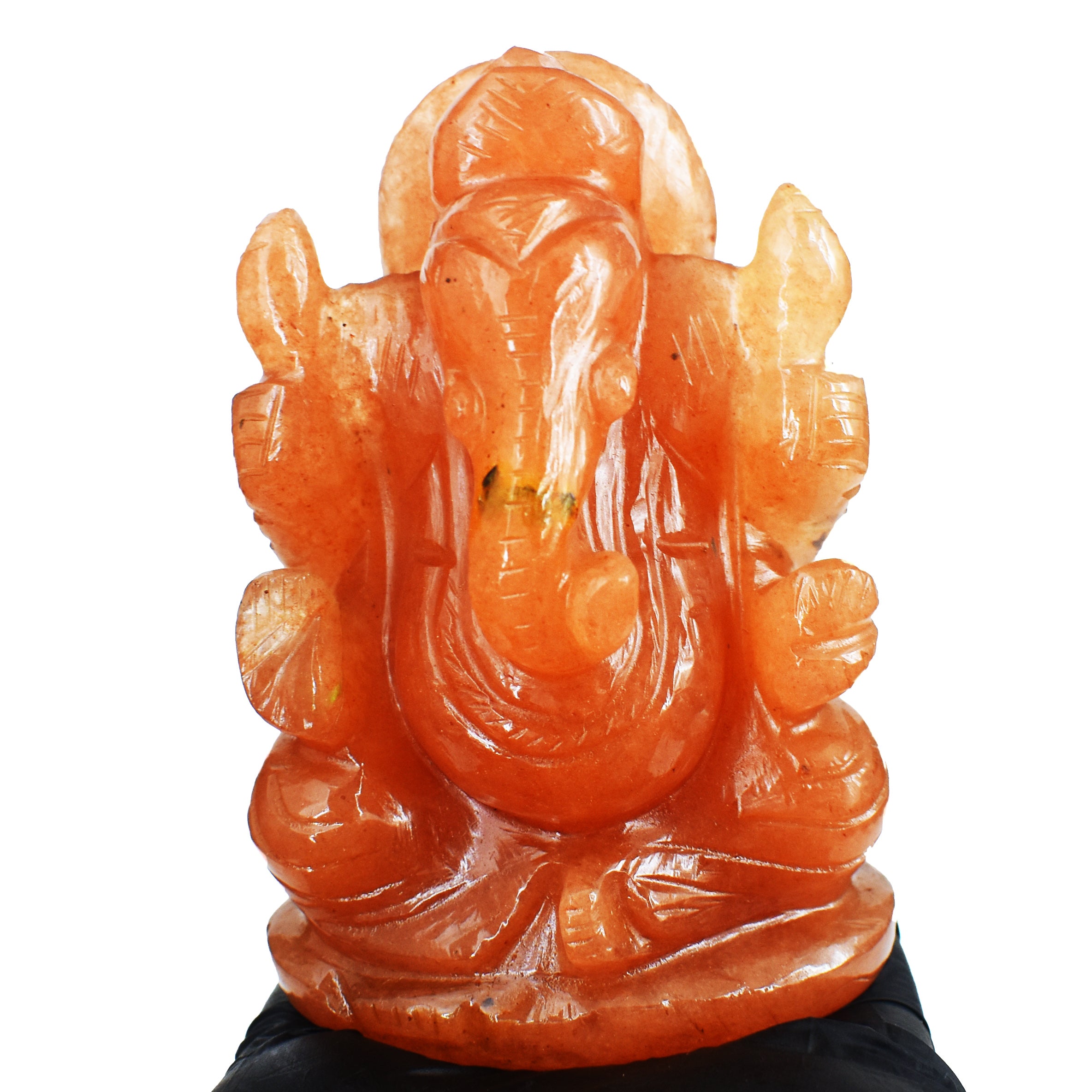 Exclusive 1343.00 Carats Aventurine Divine Hand Carved Ganesha