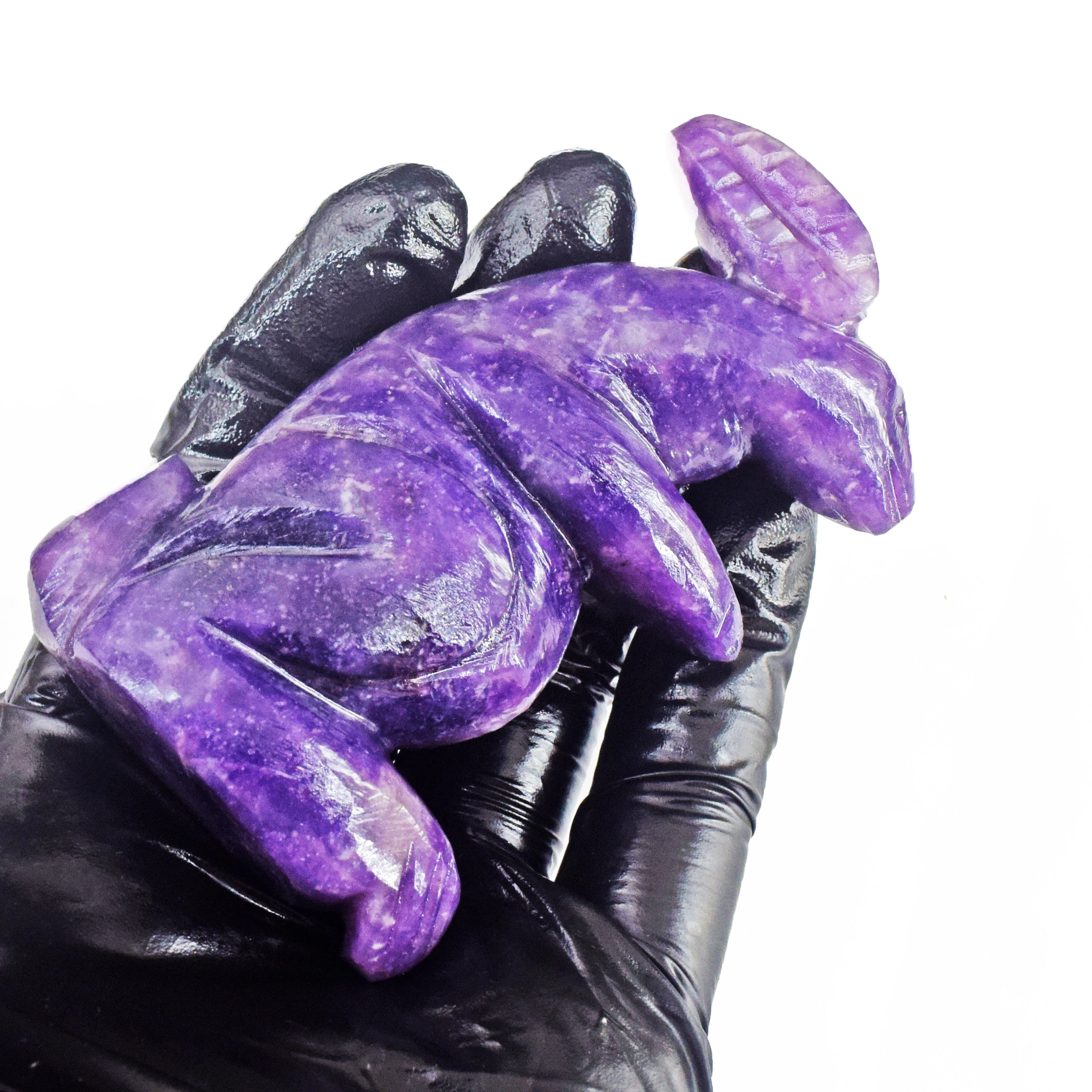 Awesome 600.00 Cts Genuine Lepidolite Hand Carved Crystal Gemstone Kangaroo Carving 2026 Collection