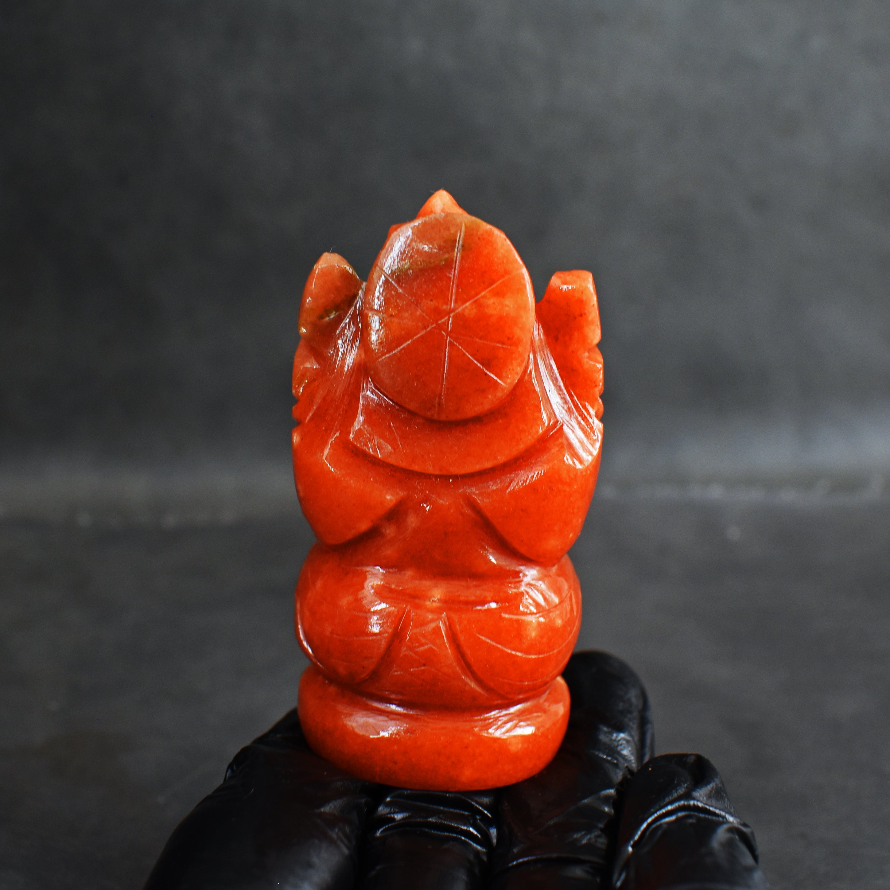 Exclusive 440.00 Cts Aventurine Divine Hand Carved Genuine Crystal Gemstone Carving Lord Ganesha