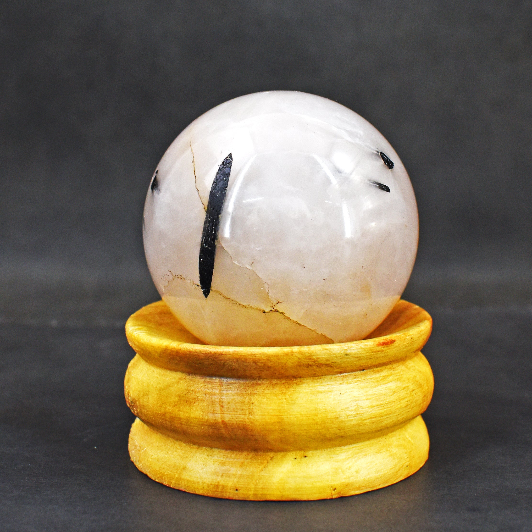 Artisian 884.00 Cts Genuine Rutile Quartz Crystal Specimen Gemstone Healing Sphere