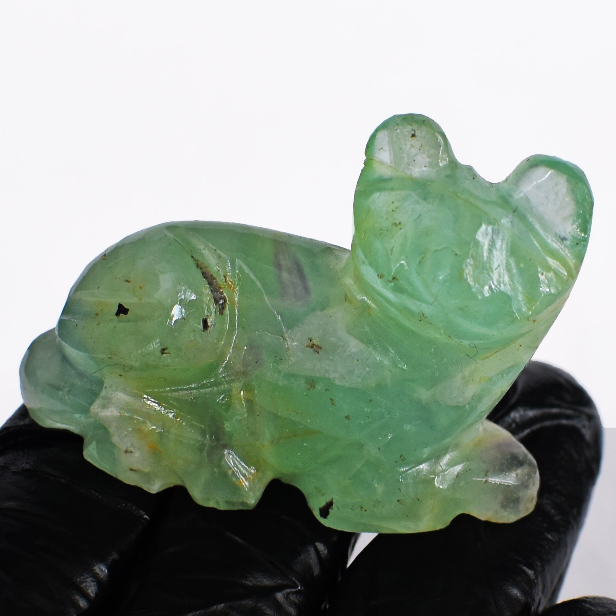 Natural 144.00 Cts Genuine Green Fluorite Hand Carved Gemstone Cat Carving 2026 Collection