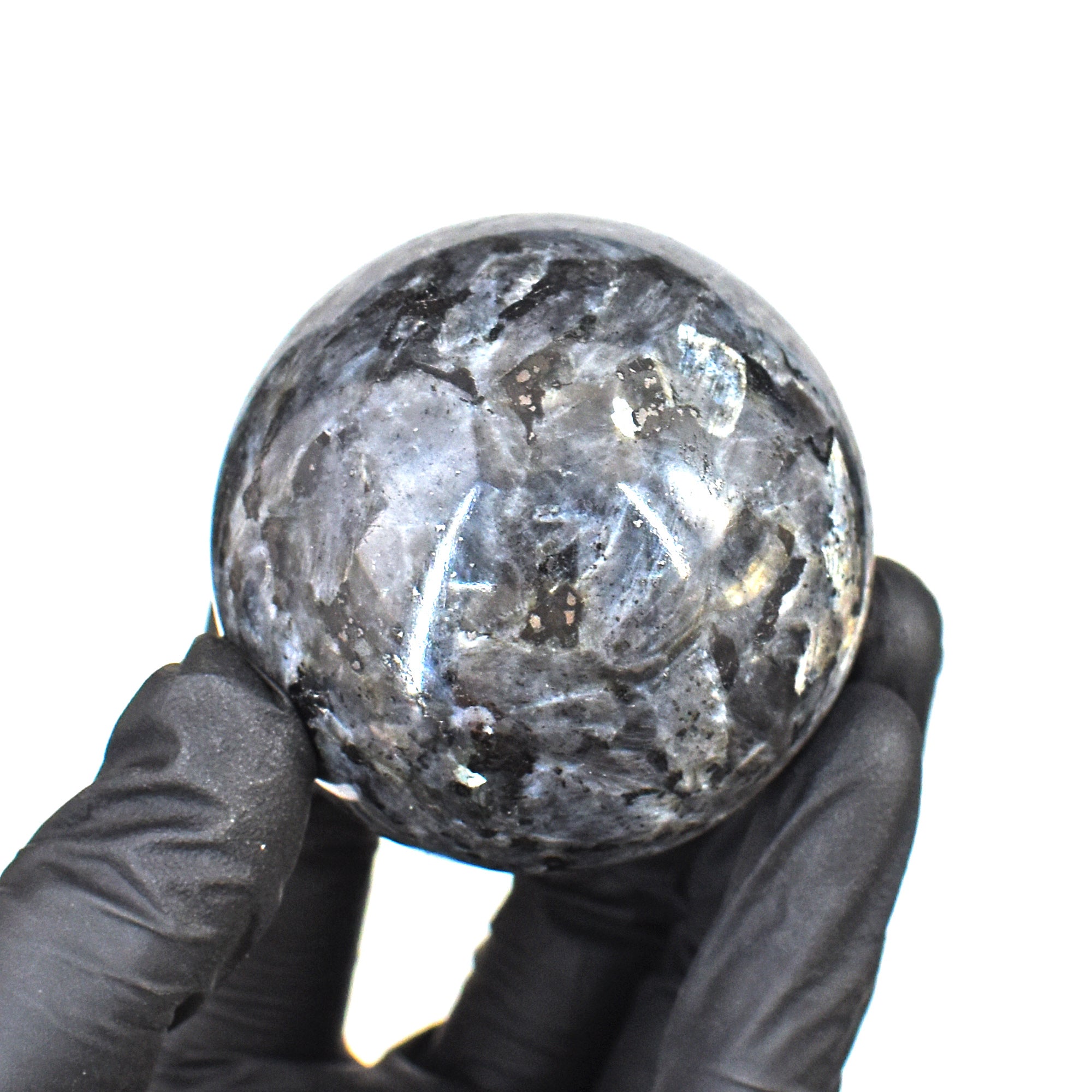 Amazing 900.00 Cts Genuine Larvikite Hand Carved Healing Sphere