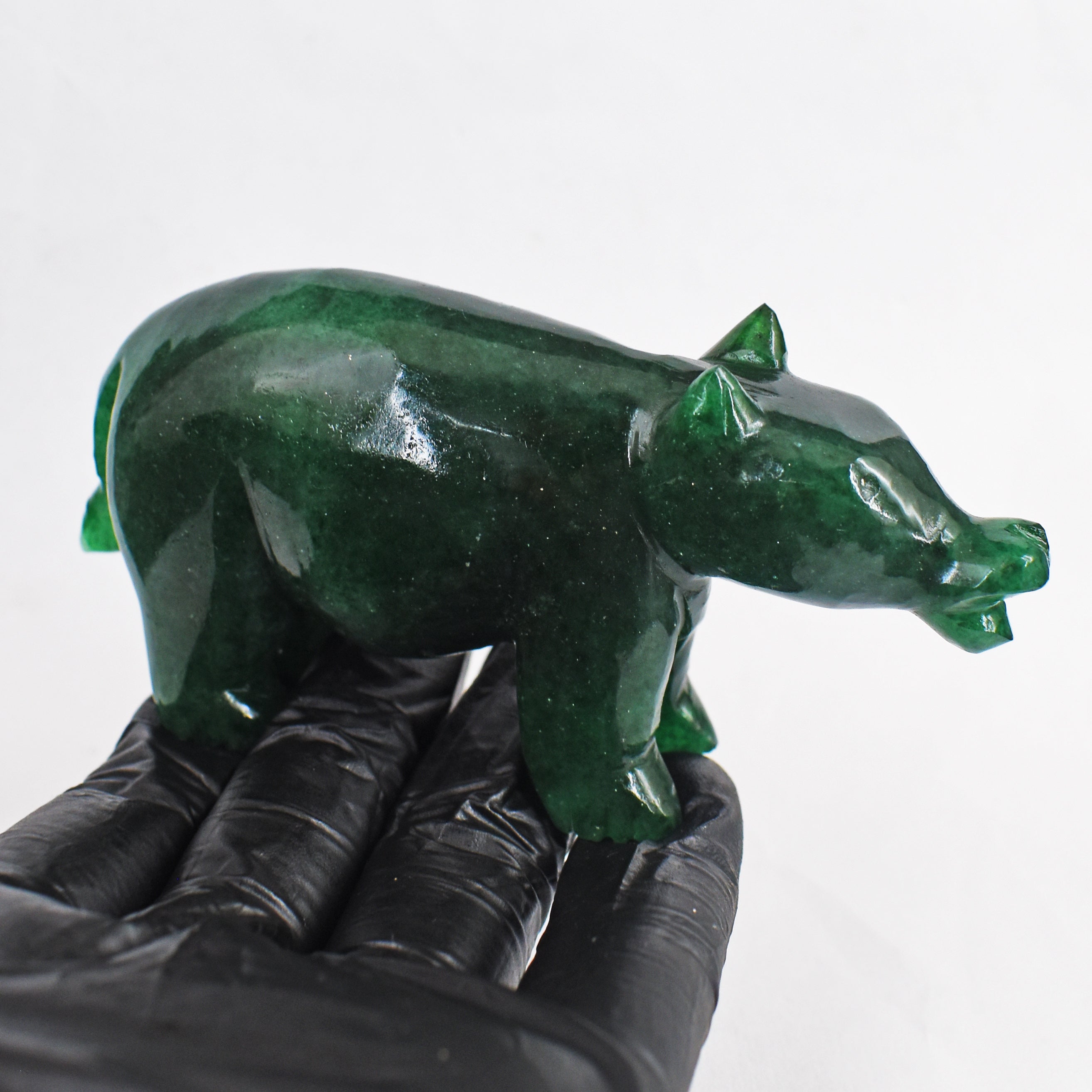 Amazing Genuine 615.00 Cts Green Jade Crystal Gemstone Hand Carved Pig 2026  Collection