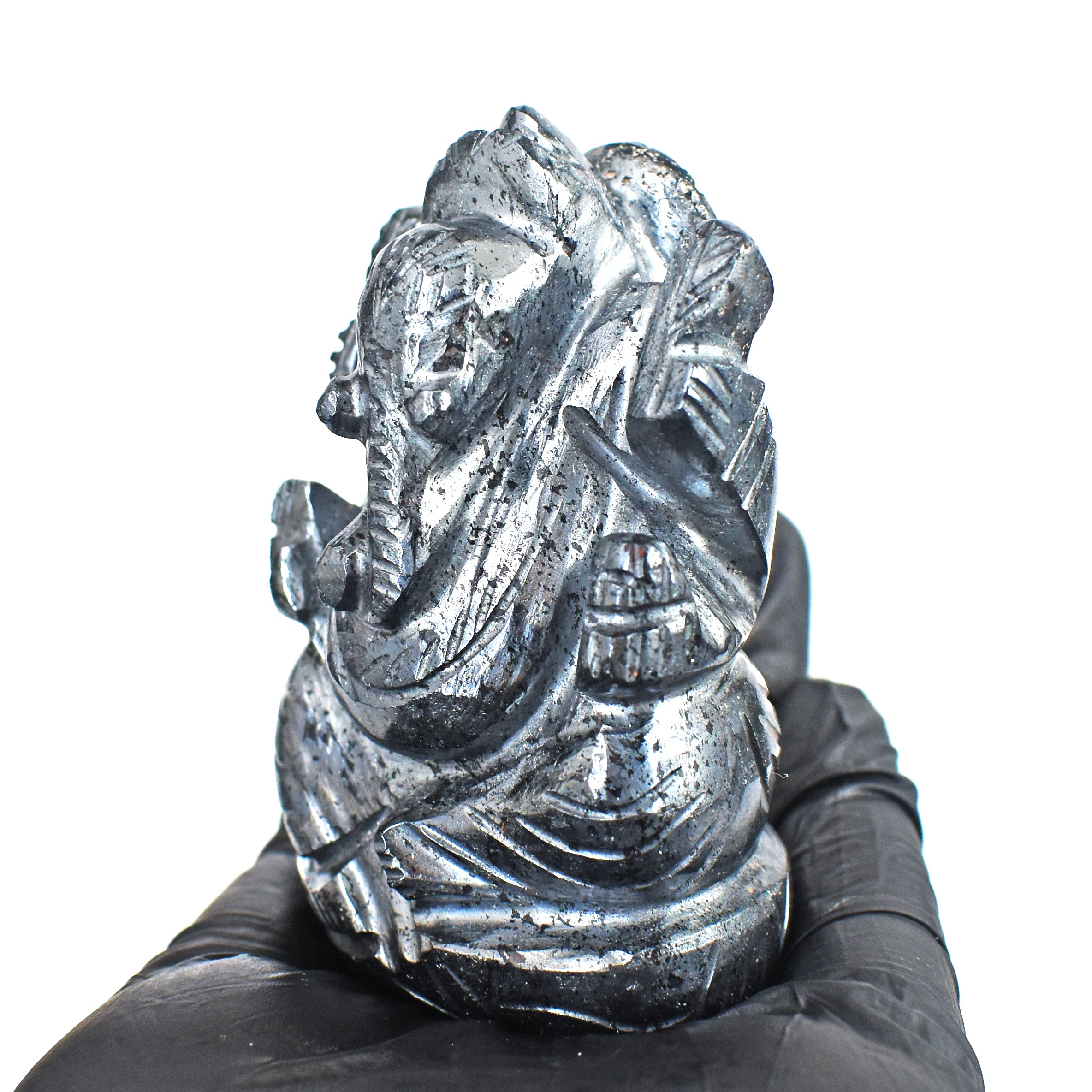 Artisian 1223.00 Carats Genuine Hematite Divine Hand Carved Crystal Gemstone Lord Ganesha Carving