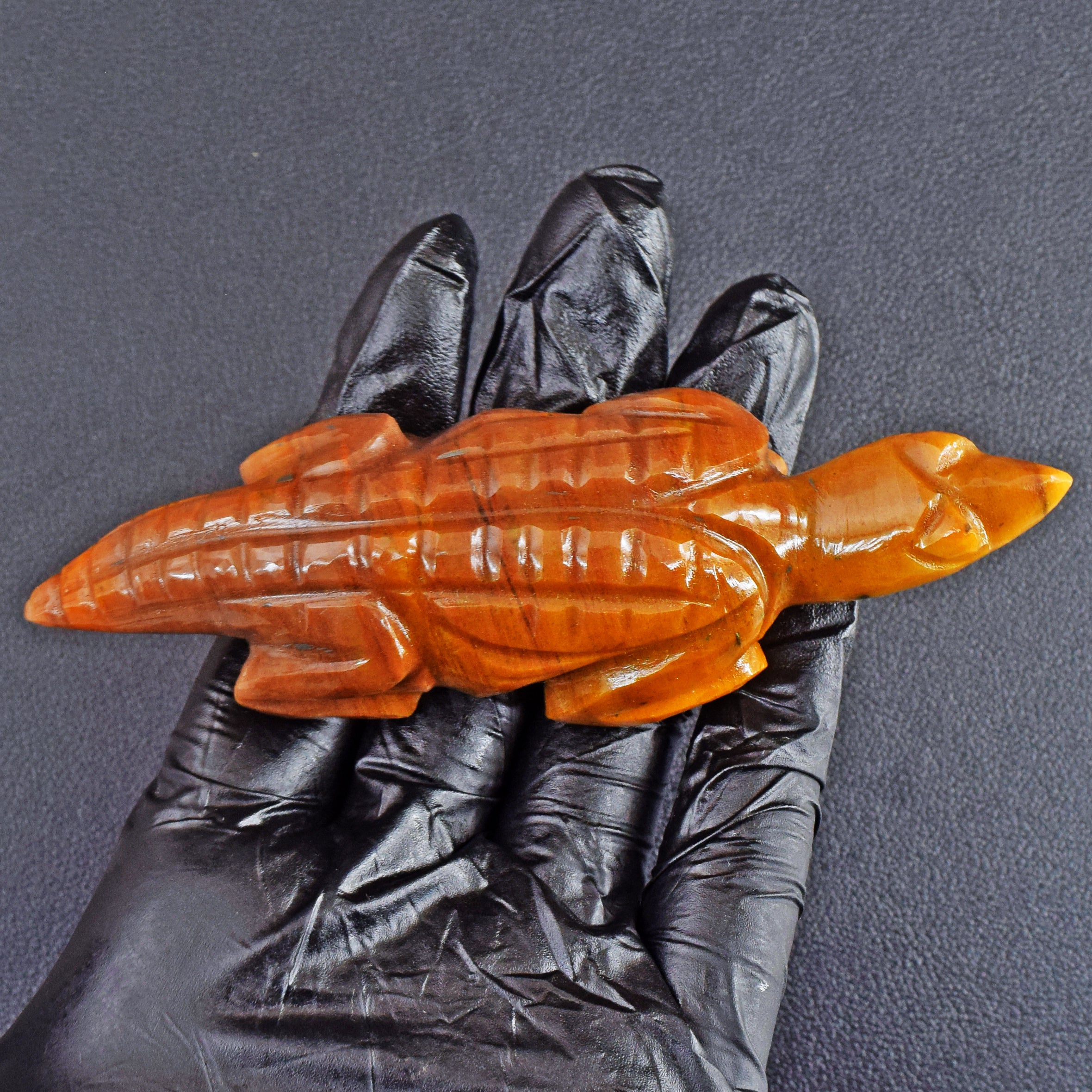 Amazing 460.00 Cts Genuine Aventurine Hand Carved Lizard 2026 Collection