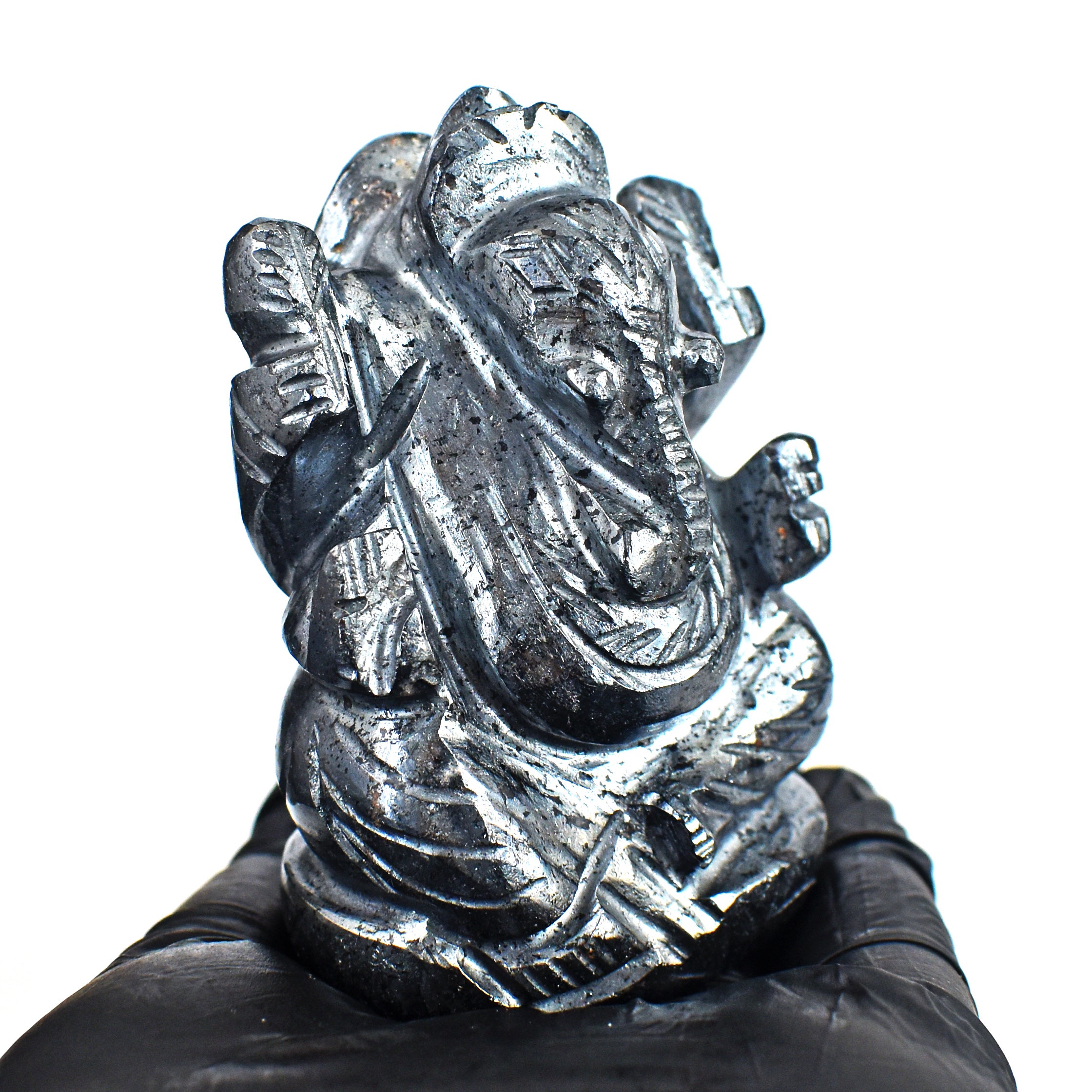 Artisian 1223.00 Carats Genuine Hematite Divine Hand Carved Crystal Gemstone Lord Ganesha Carving