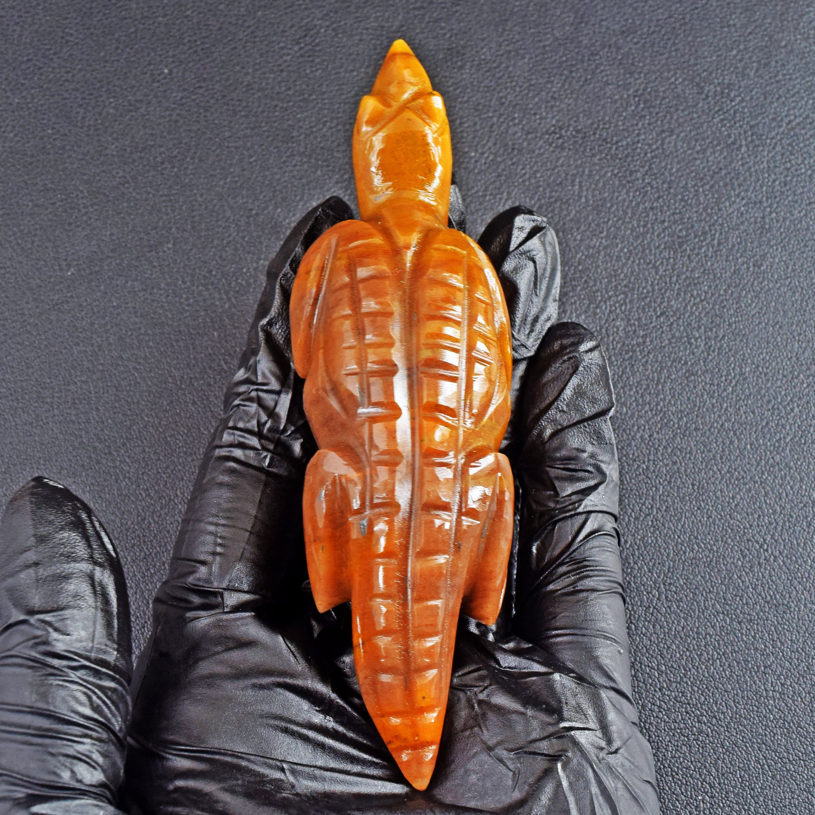 Amazing 460.00 Cts Genuine Aventurine Hand Carved Lizard 2026 Collection