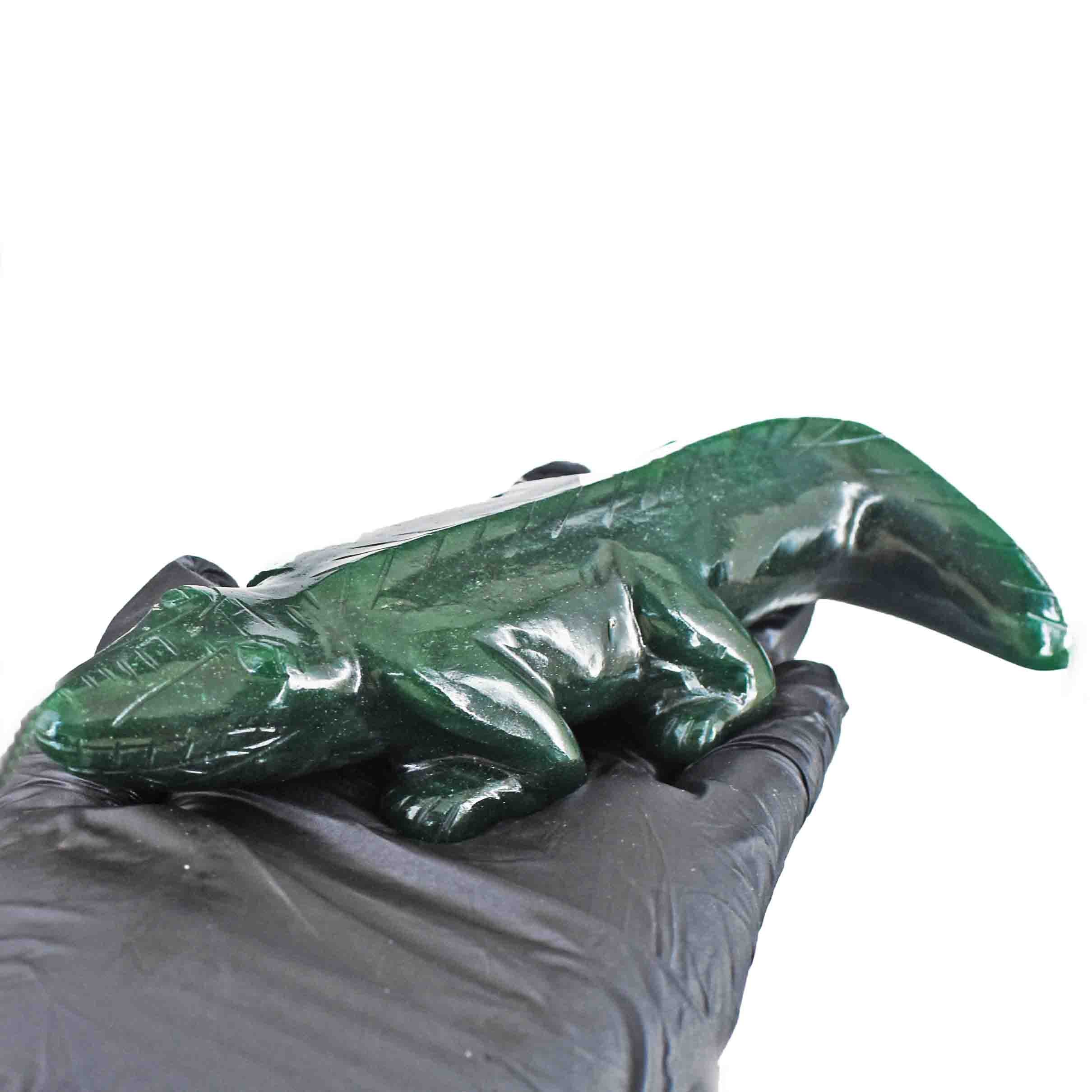 Amazing 988.00 Cts Genuine Green Jade Hand Carved Lizard 2026 Collection