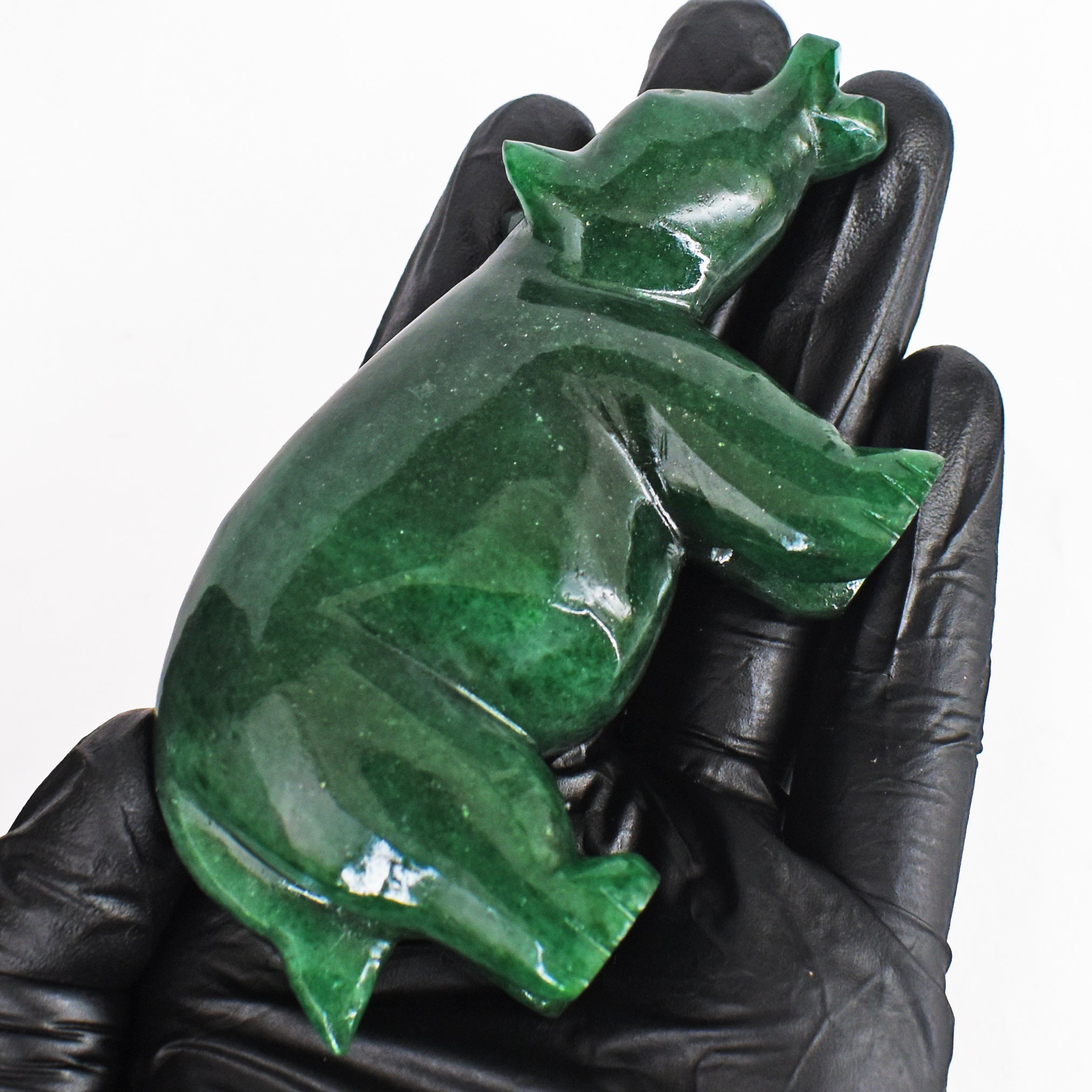Amazing Genuine 615.00 Cts Green Jade Crystal Gemstone Hand Carved Pig 2026  Collection
