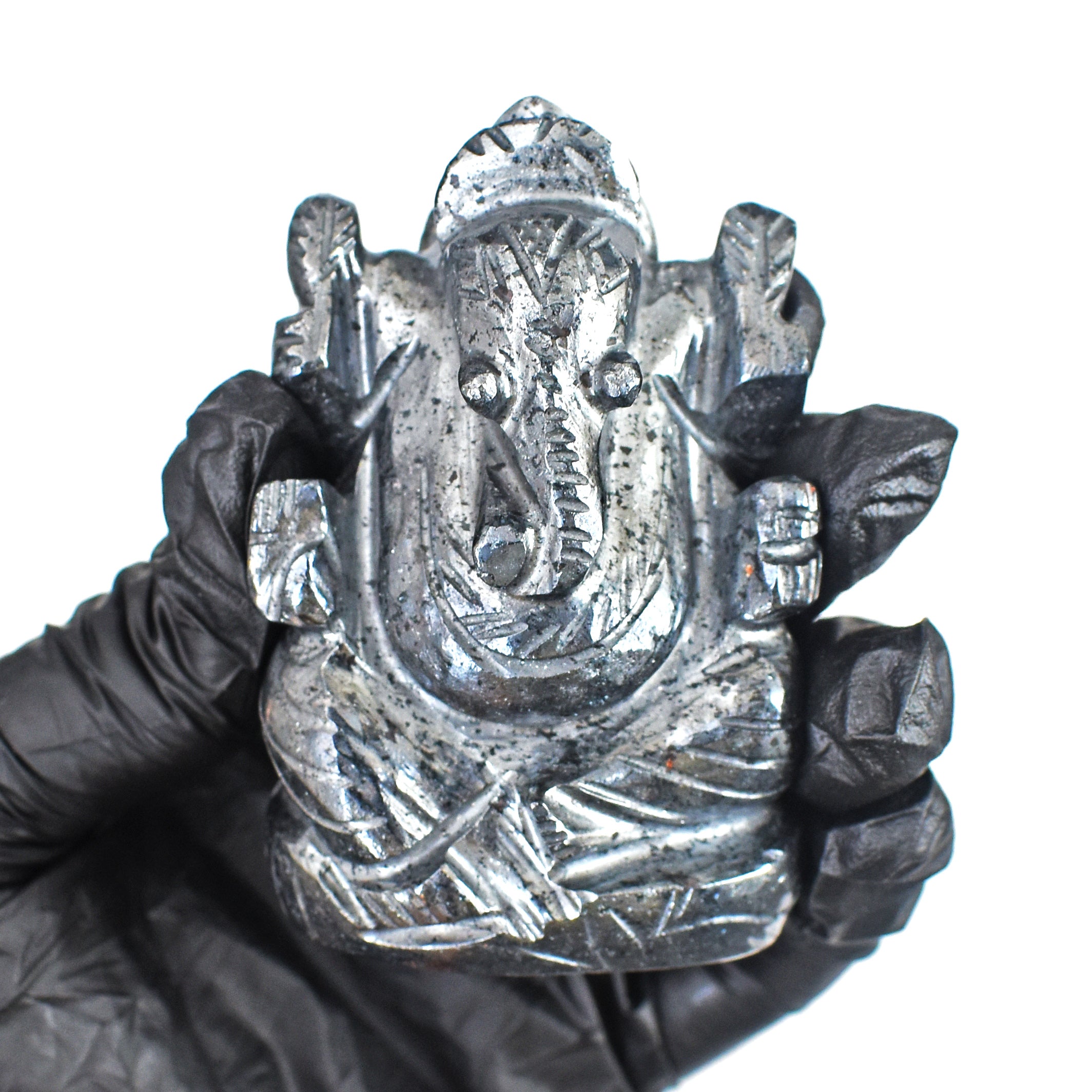 Artisian 1223.00 Carats Genuine Hematite Divine Hand Carved Crystal Gemstone Lord Ganesha Carving