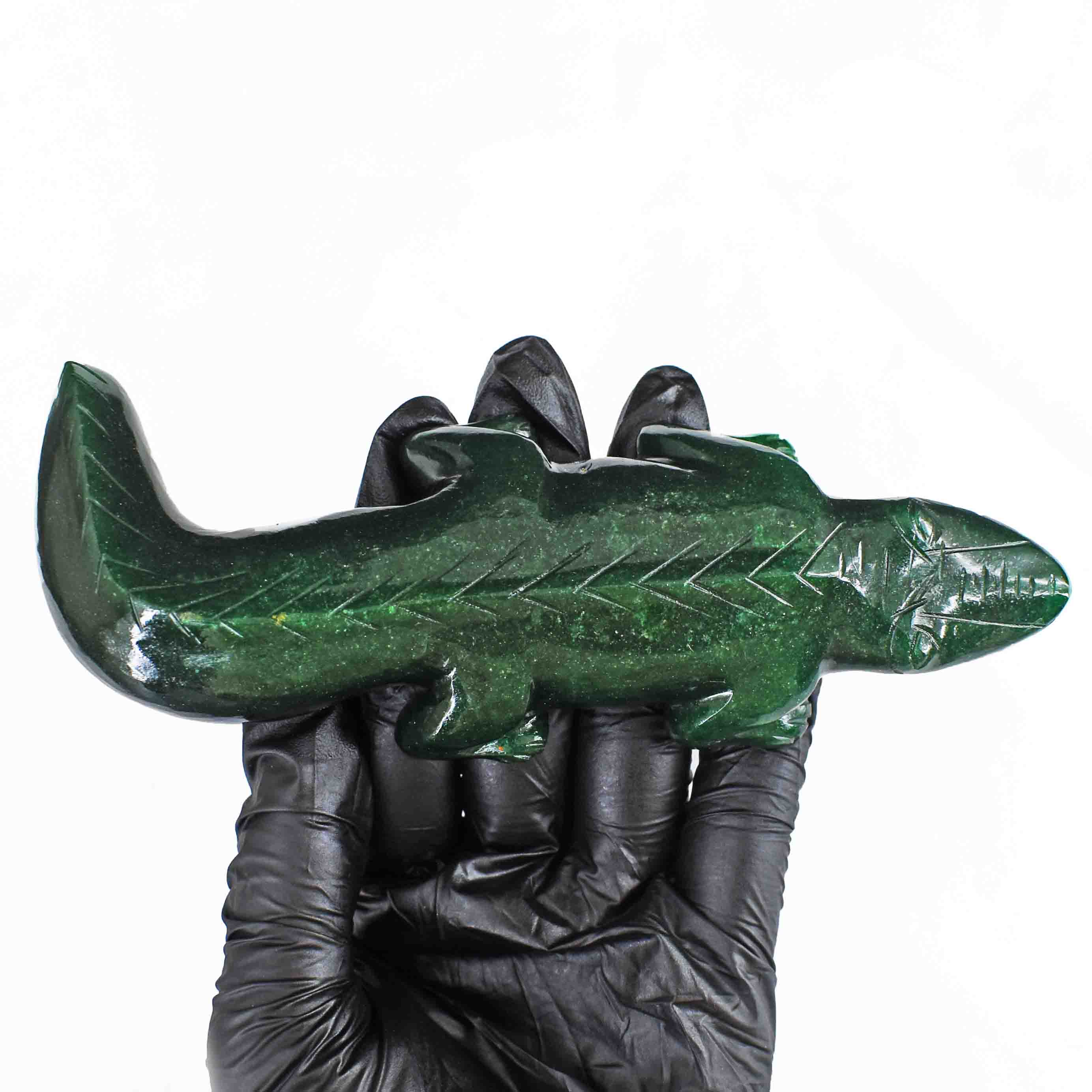 Amazing 988.00 Cts Genuine Green Jade Hand Carved Lizard 2026 Collection