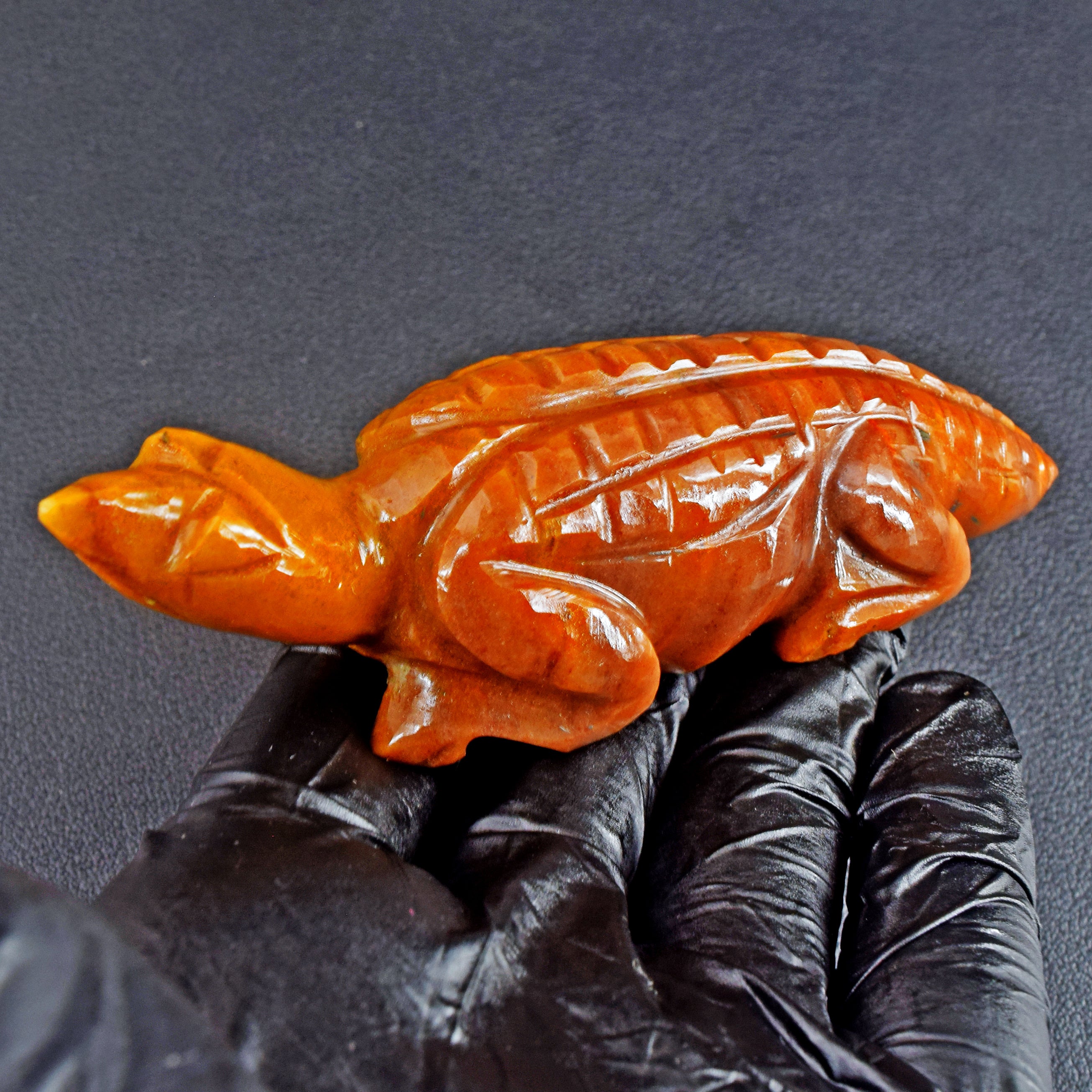 Amazing 460.00 Cts Genuine Aventurine Hand Carved Lizard 2026 Collection