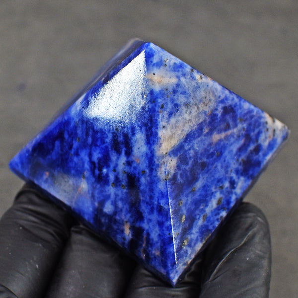 Lovely 474.00 Cts Genuine Sodalite Crystal Specimen Healing Divine Pyramid