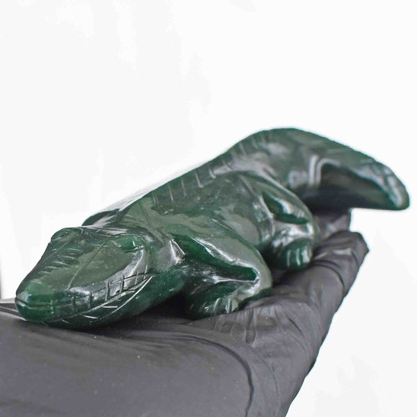Amazing 988.00 Cts Genuine Green Jade Hand Carved Lizard 2026 Collection