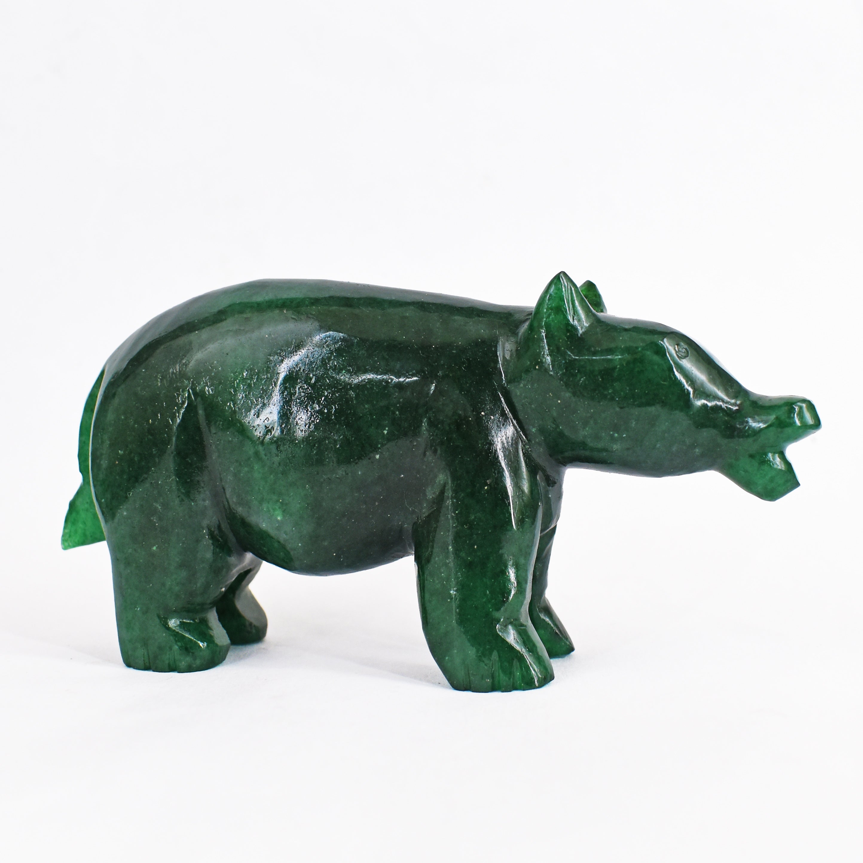 Amazing Genuine 615.00 Cts Green Jade Crystal Gemstone Hand Carved Pig 2026  Collection