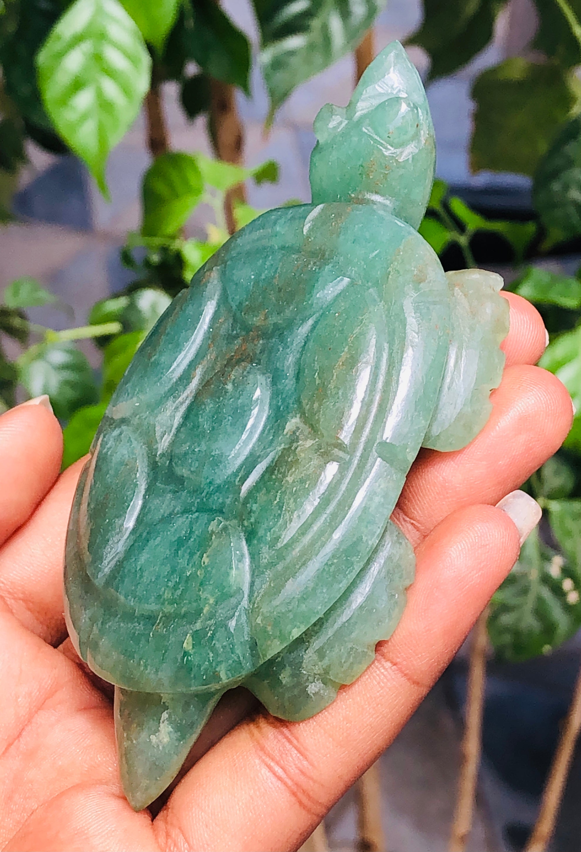 Superb 629.00 Cts Green Aventurine Hand Carved Genuine Crystal Gemstone Carving Turtle 2026 Collection