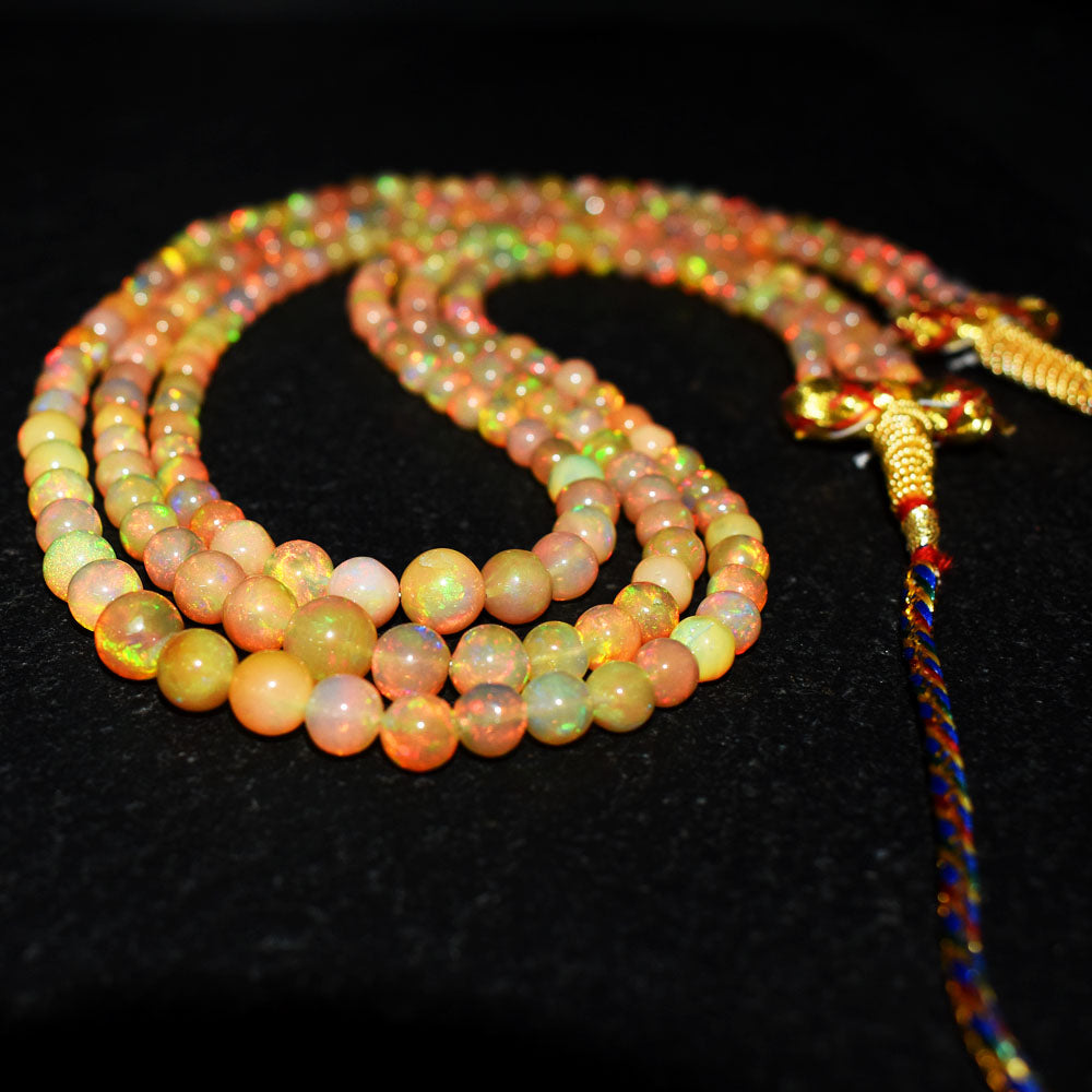 Mega Sale - 100% Dazzling 168.00 Cts Genuine Ethiopian Opal Beads Necklace