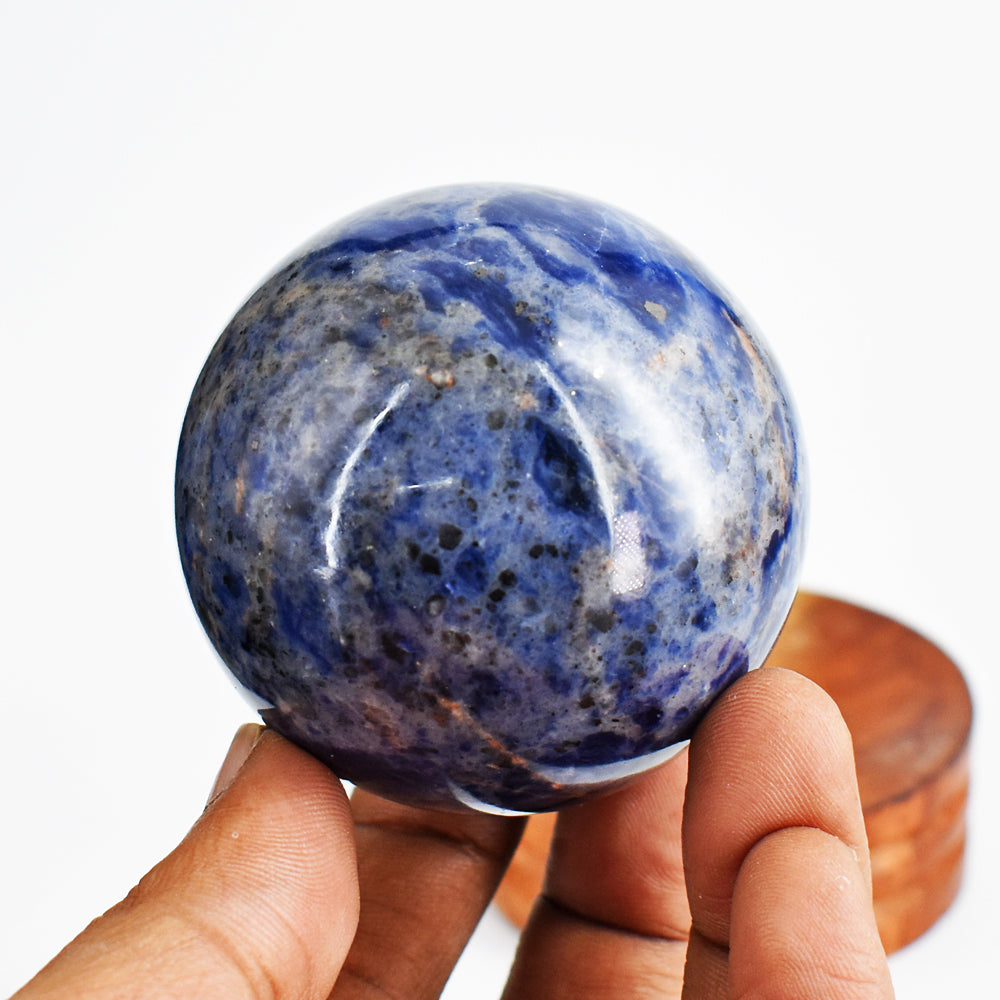 Exclusive  1063.00  Carats Genuine  Blue Sodalite Hand  Carved  Crystal  Healing  Sphere