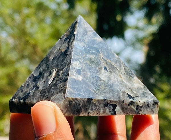 Alluring 565.00 Cts Genuine Larvikite Healing Crystal Specimen Divine Premium Pyramid