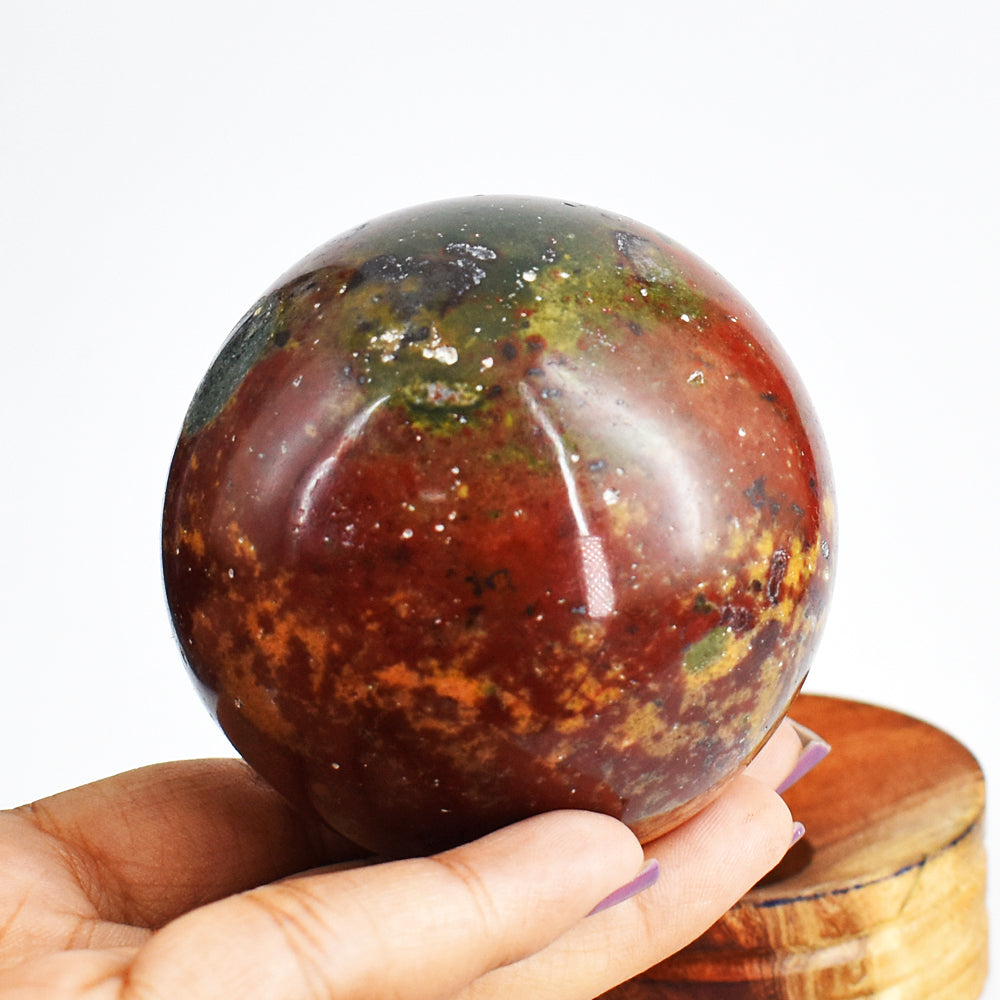 Beautiful 1520.00 Carats  Genuine Bloodstone Hand Carved Crystal Healing  Gemstone Sphere
