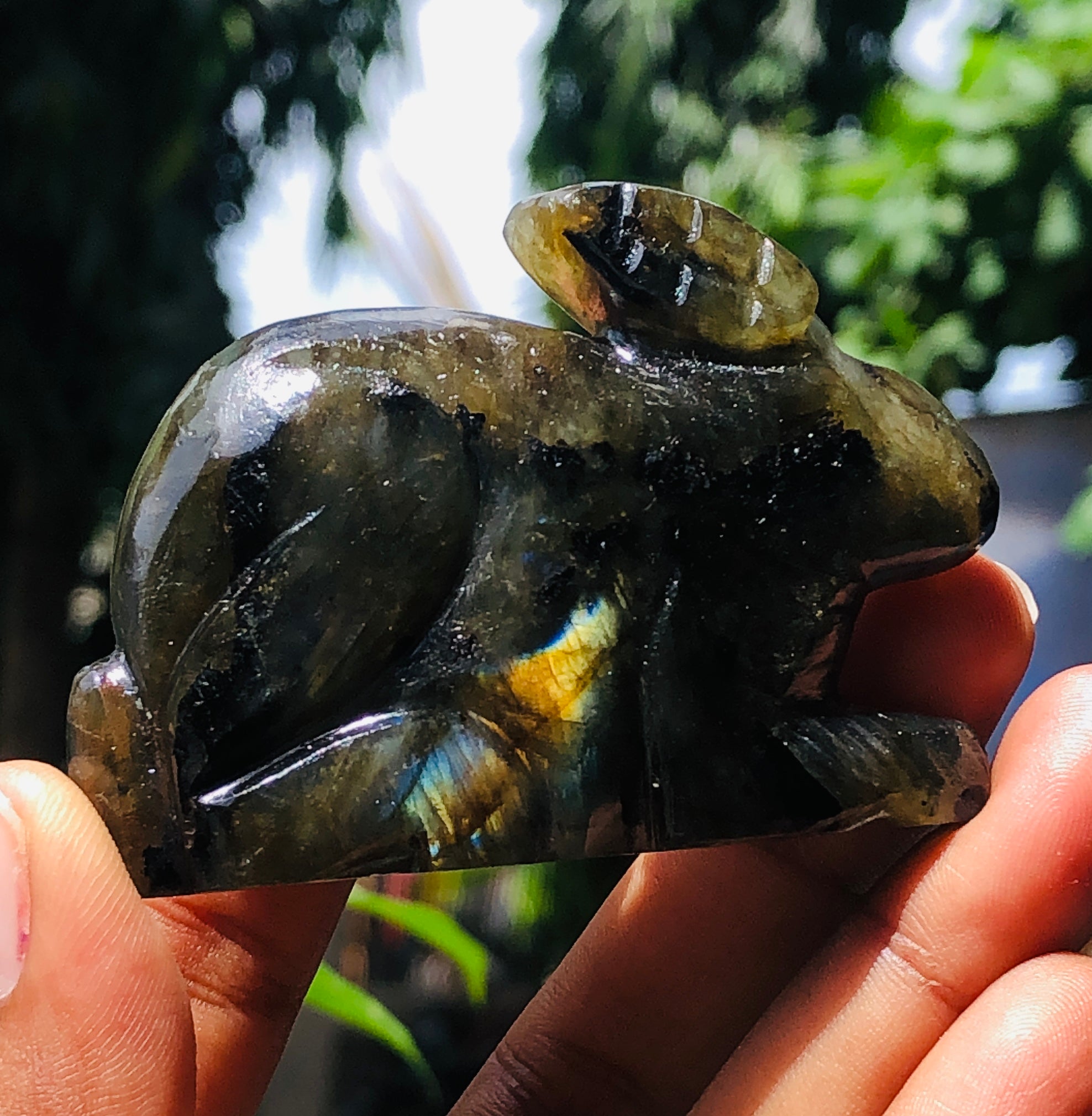 Superb 387.00 Cts Genuine Labradorite Hand Carved Gemstone Bunny 2026  Collection