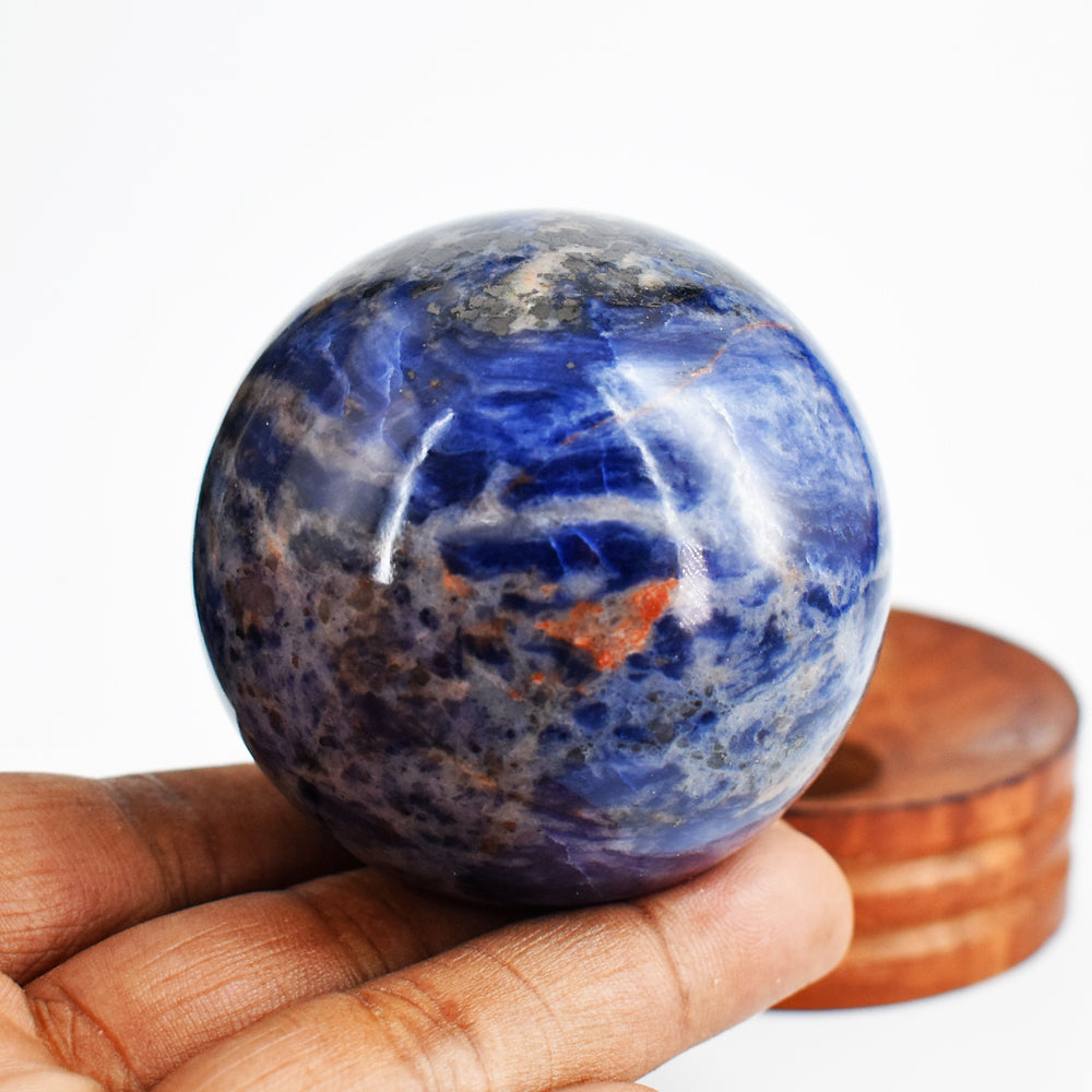 Exclusive  1063.00  Carats Genuine  Blue Sodalite Hand  Carved  Crystal  Healing  Sphere