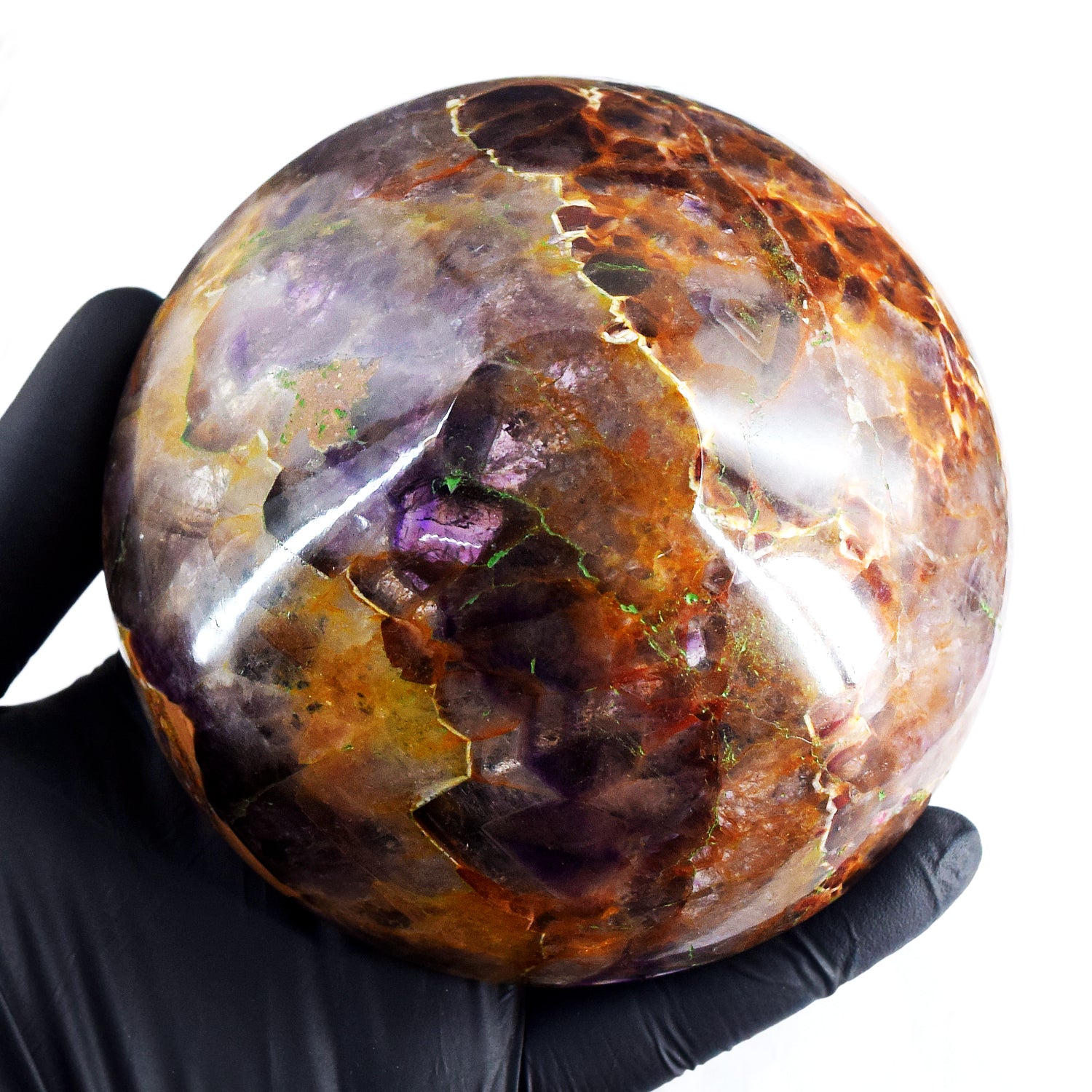 Craftsmen 750.00 Carats Genuine Chevron Amethyst Hand Carved Crystal Gemstone Carving Big Bowl