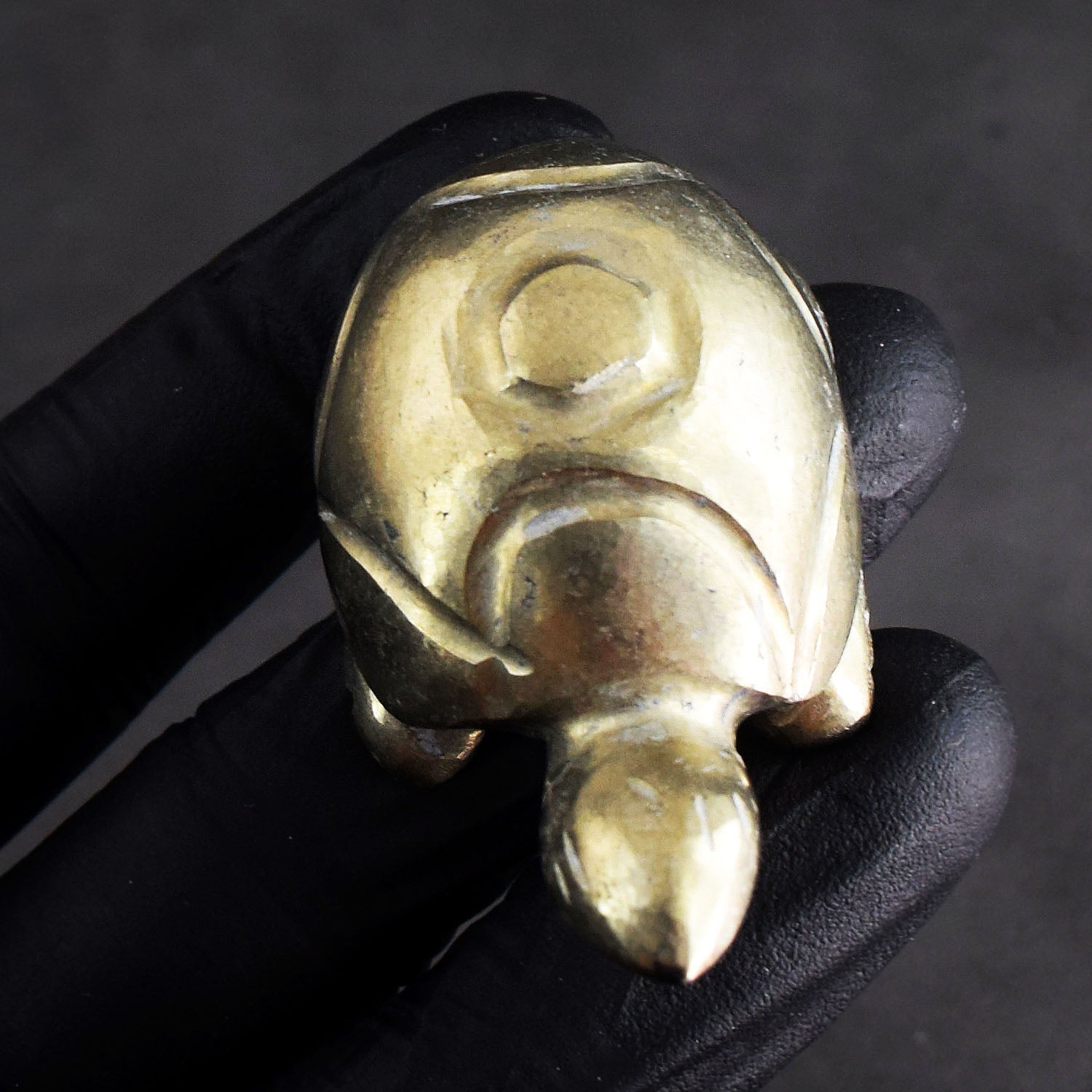 Fabulous 362.00 Cts Genuine Pyrite Gemstone Hand Carved Premium Turtle Crystal