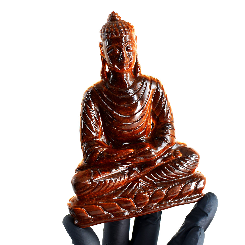 Alluring 1533.00 Cts Genuine Tiger Eye Hand Carved Premium Buddha Idol Statue