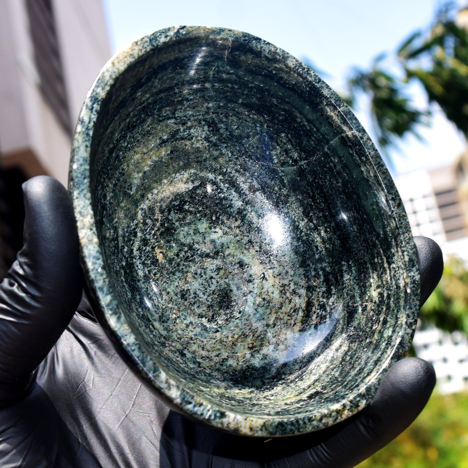 Excellent 988.00 Carats Genuine Galaxy Jasper Hand Carved Crystal Gemstone Carving Big Bowl