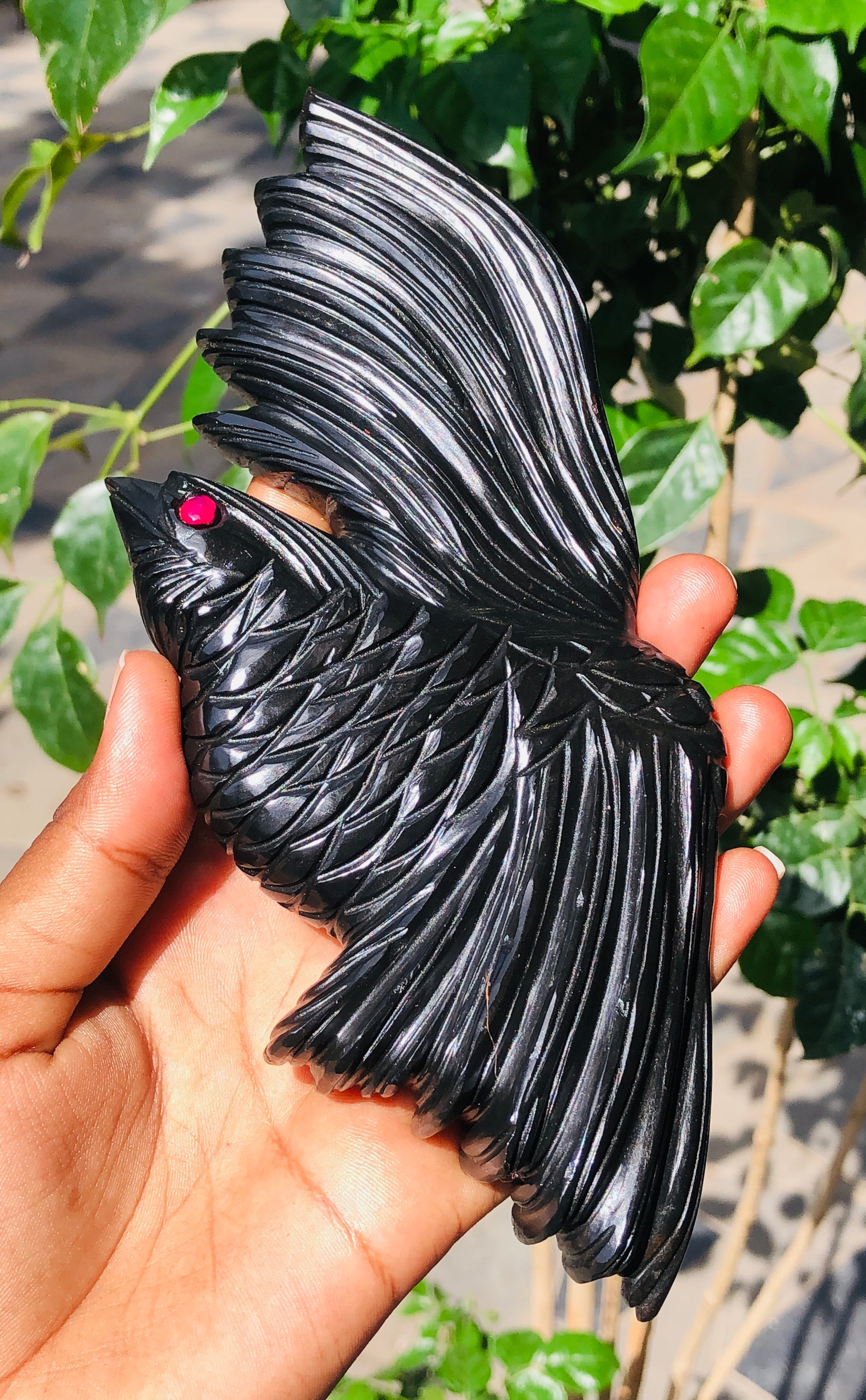 Natural 1865.00 Cts Genuine Black Spinel Crystal Gemstone Hand Carved Premium Bird 2026  Collection