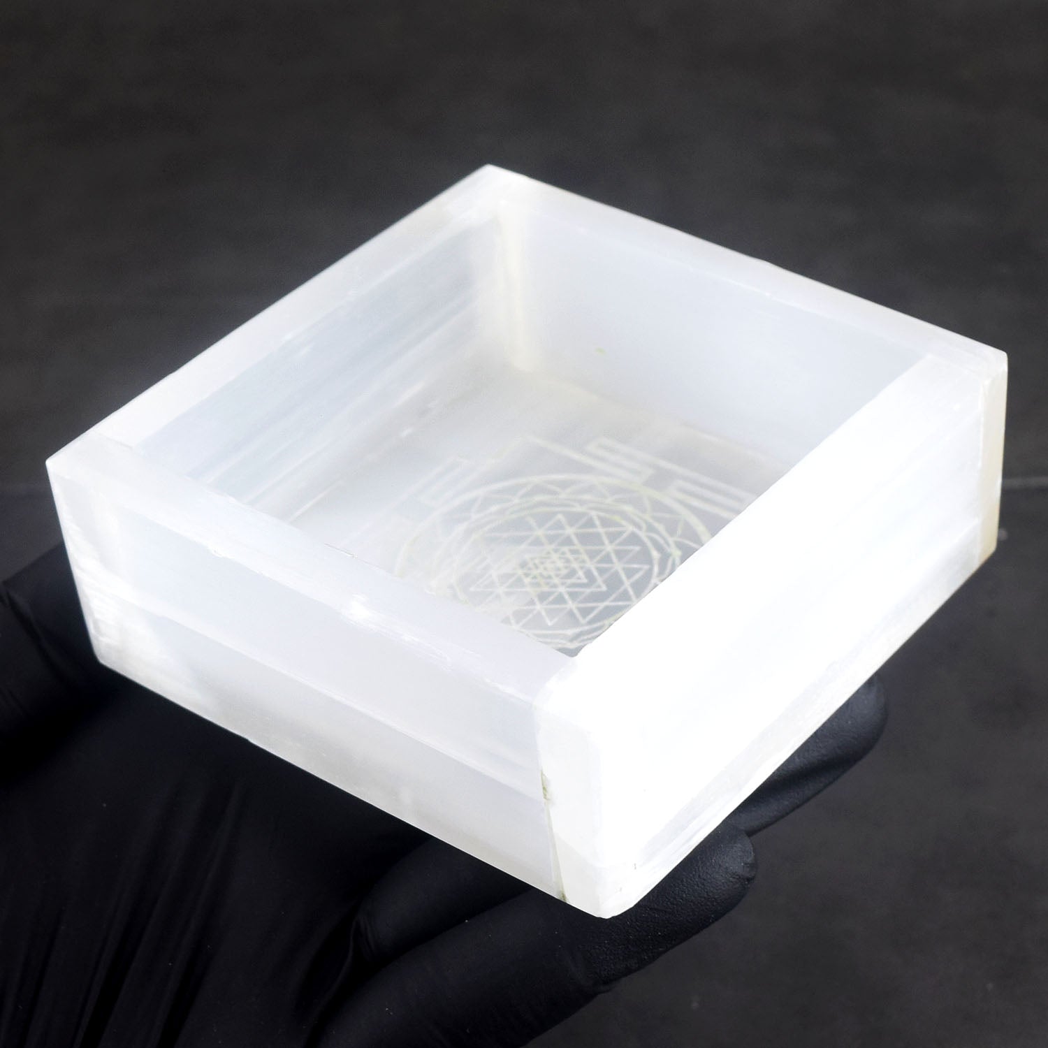Premium 1138.00 Cts Genuine 4 Inches Selenite Reiki Yantra Healing Crystal Box