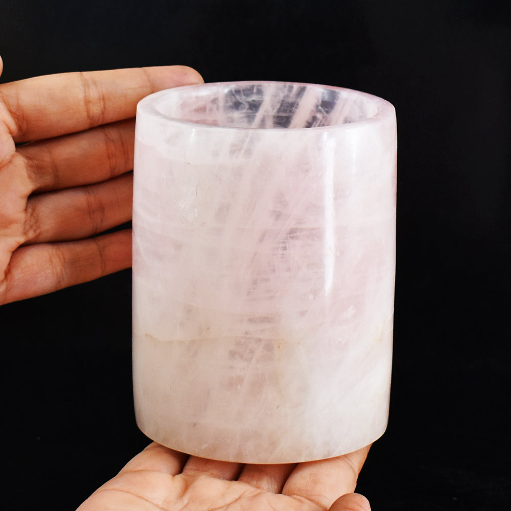 Natural Rose Quartz 3850.00 Carats Genuine Hand Carved Crystal Gemstone Carving Glass