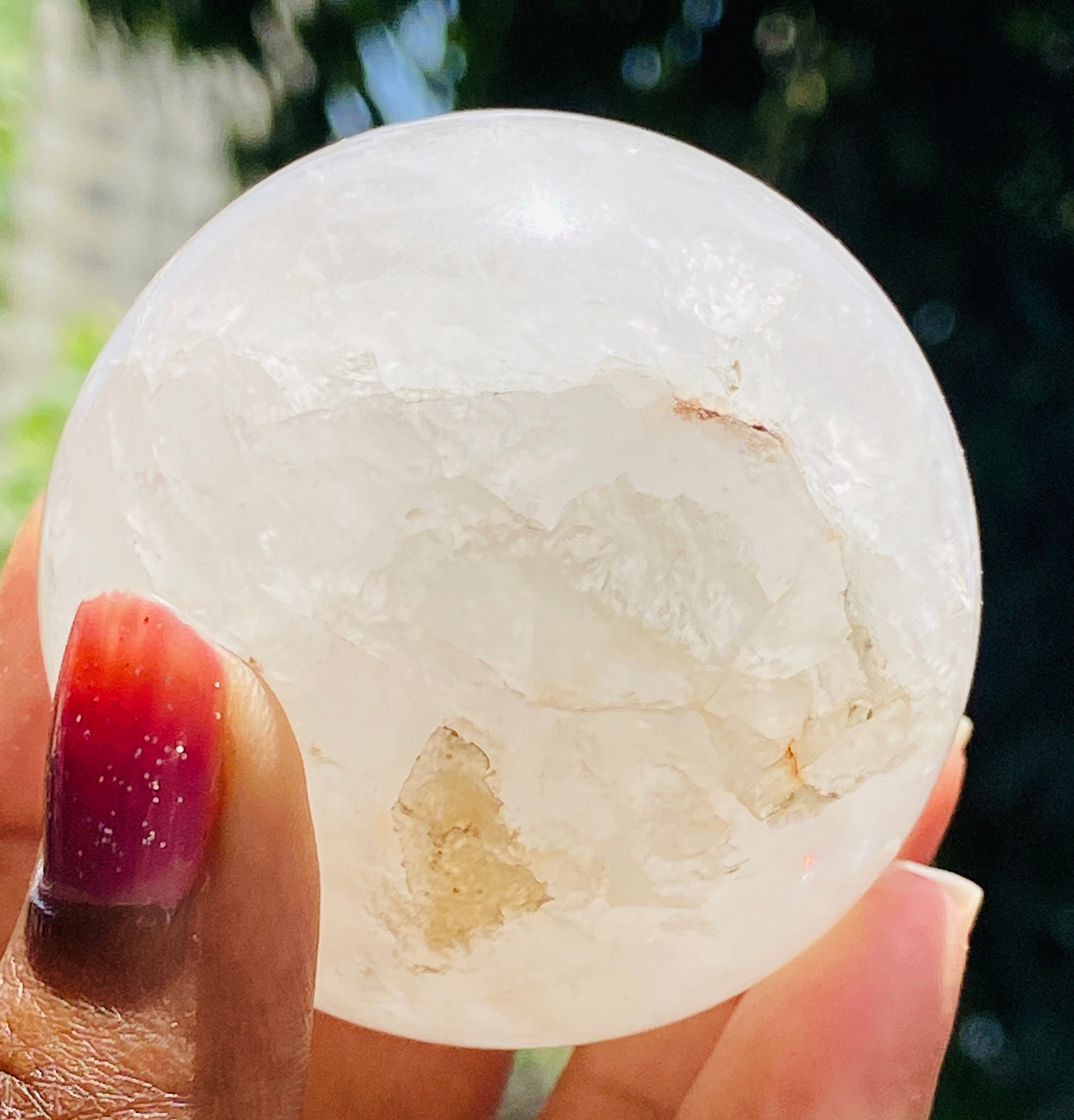 Artisian 925.00  Carats  Genuine  White Quartz  Hand  Carved  Crystal  Healing  Gemstone  Sphere