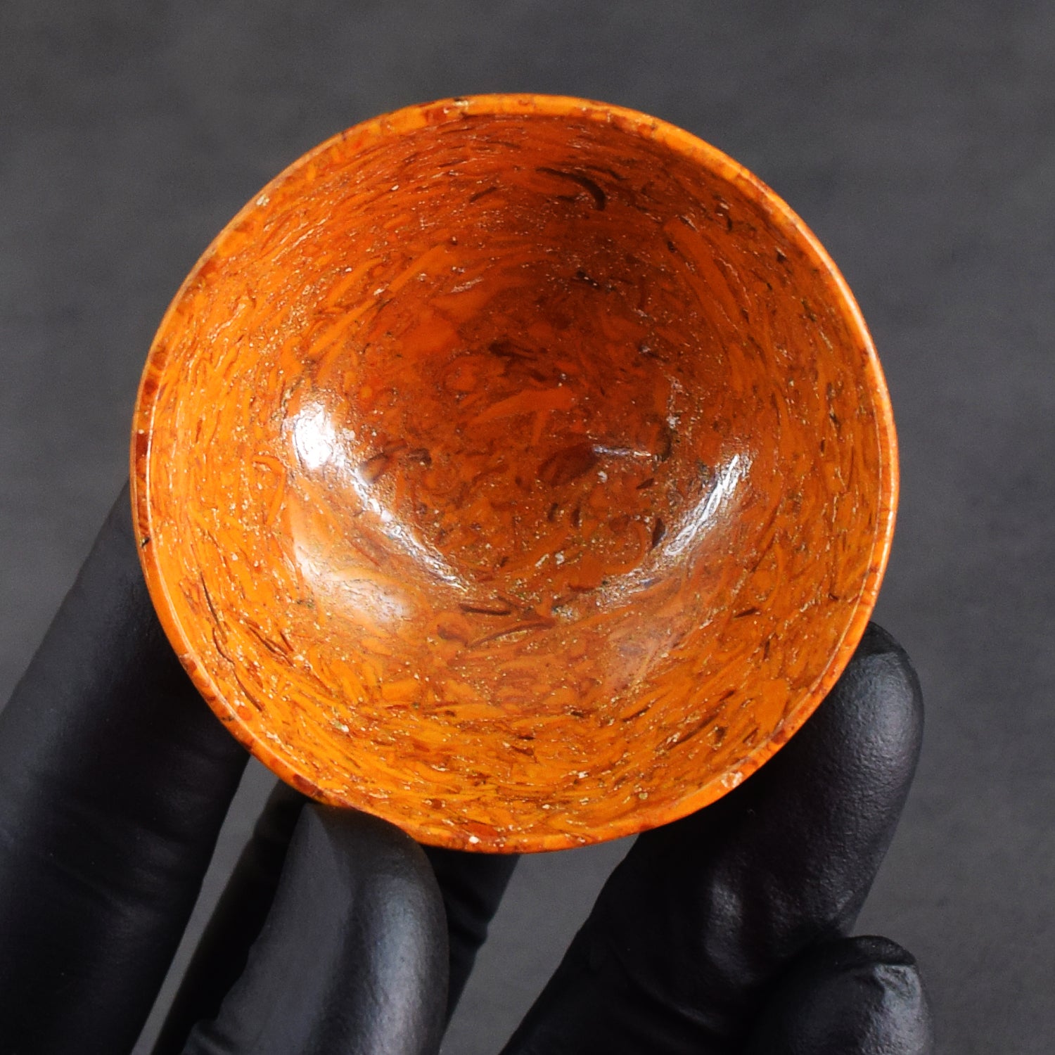 Beautiful 122.00 Carats Genuine Golden Art Jasper Hand Carved Crystal Gemstone Carving Bowl