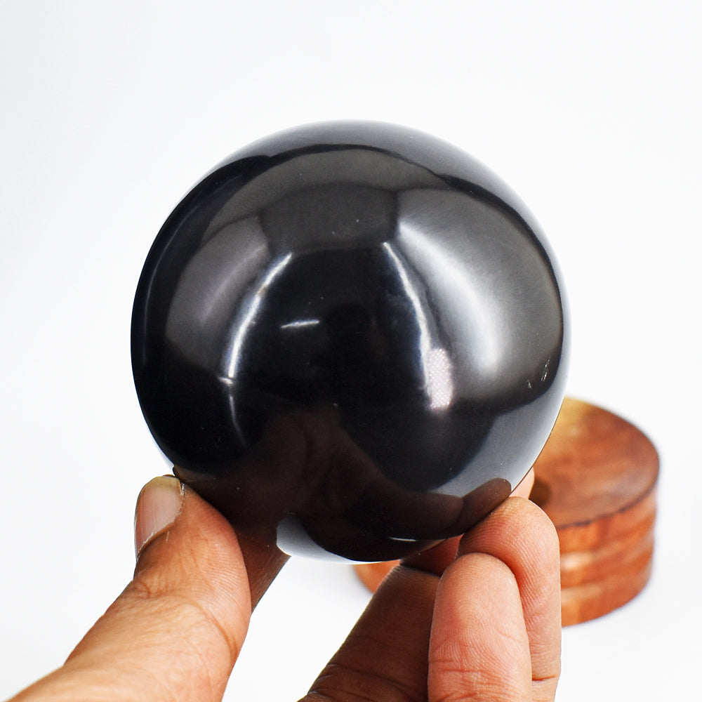Natural 1617.00 Cts Genuine  Black  Spinel  Hand  Carved  Crystal  Healing Gemstone Sphere
