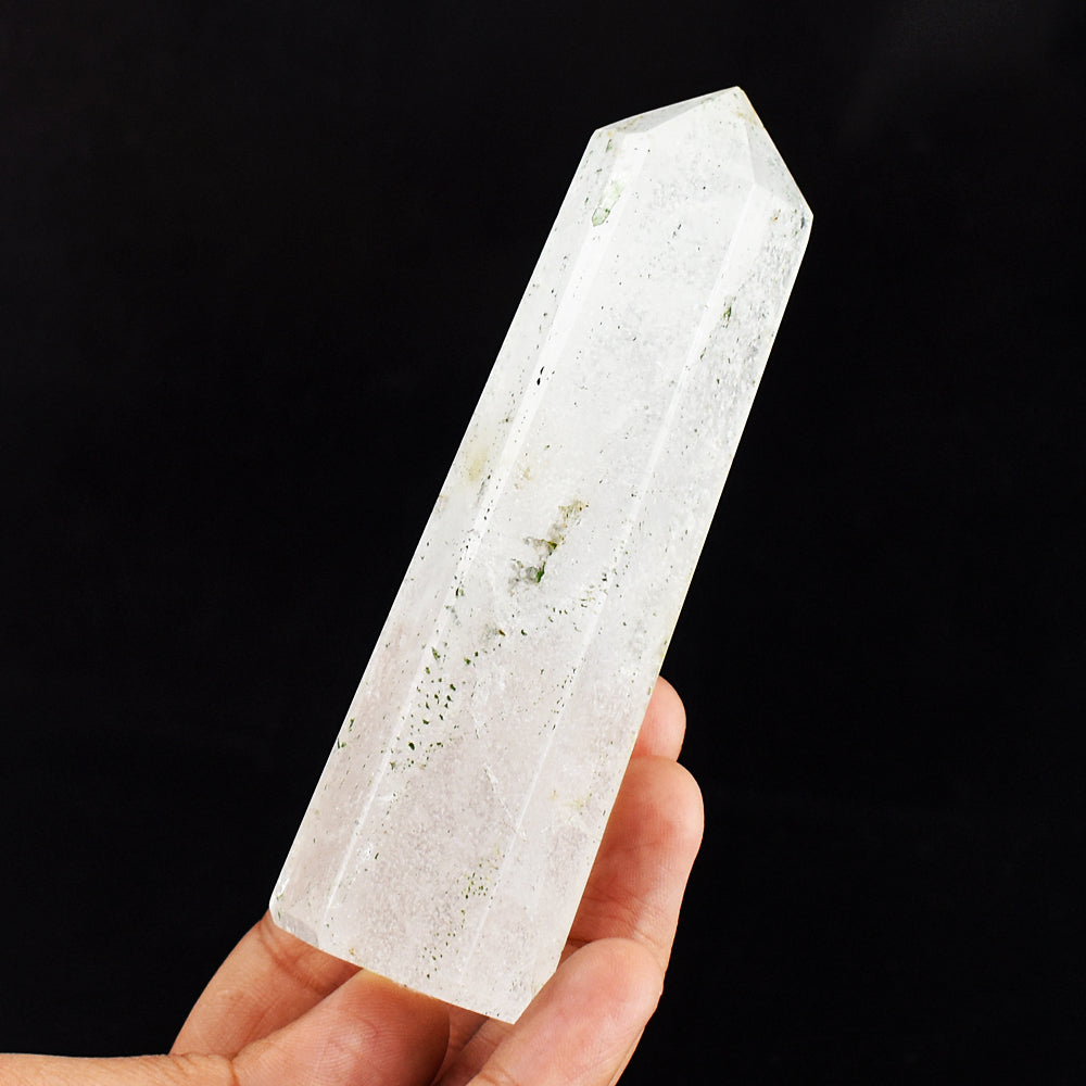 Artisian 768.00 Carats Genuine White Quartz Hand Carved Crystal Gemstone  Healing  Point