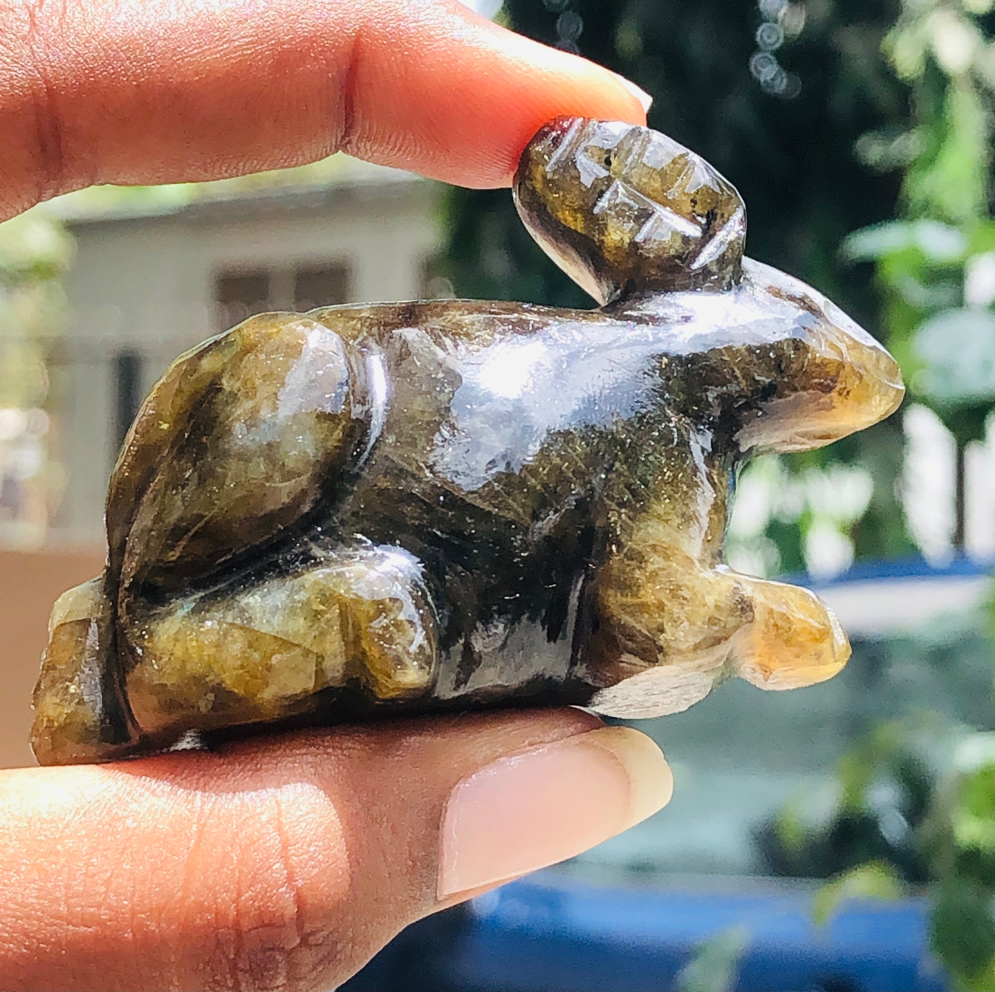 Superb 317.00 Cts Genuine Labradorite Hand Carved Gemstone Bunny 2026  Collection