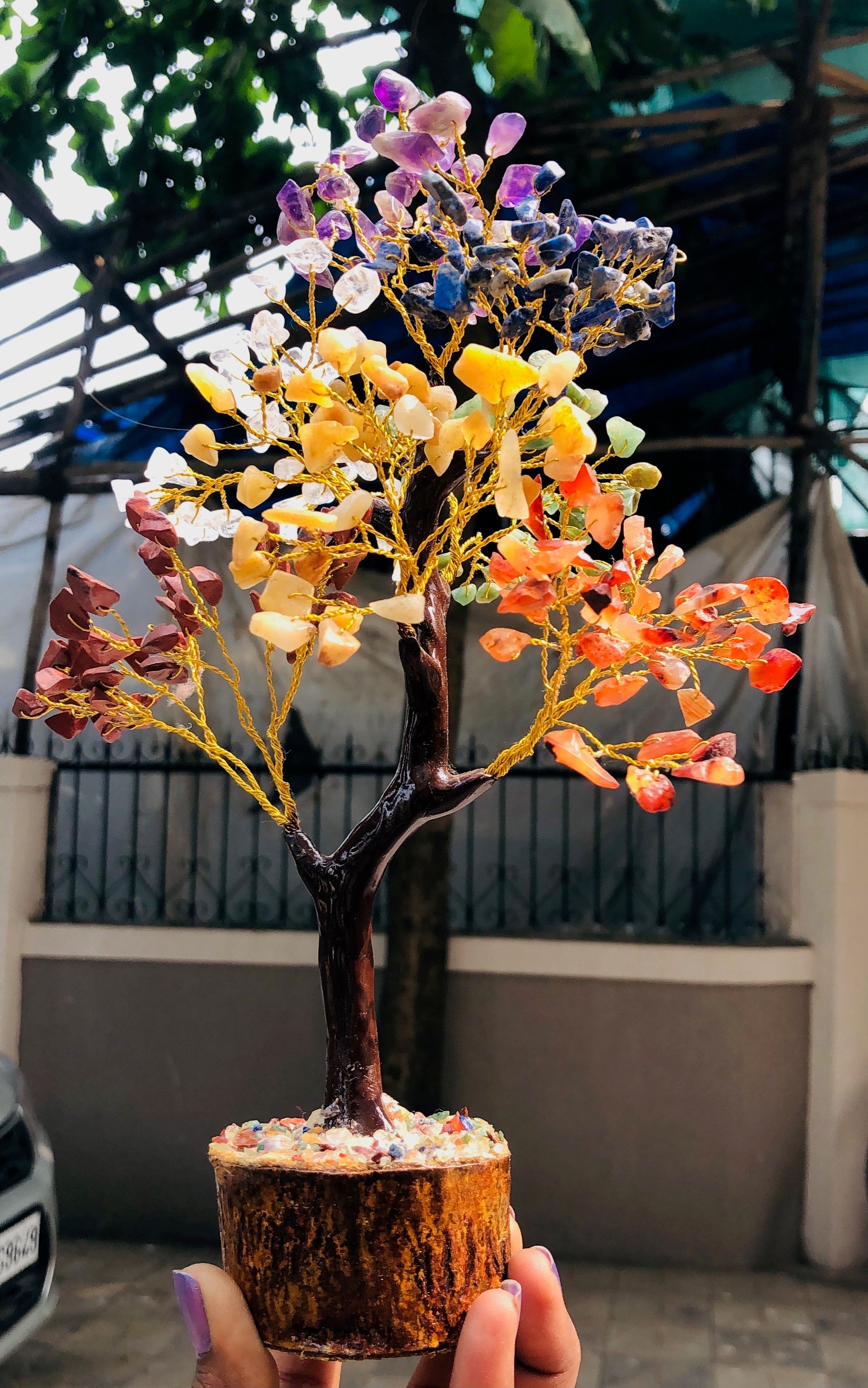 seven chakra bonsai tree Charming 1172.00 Cts Genuine Seven Chakra Crystal Gemstone Tree