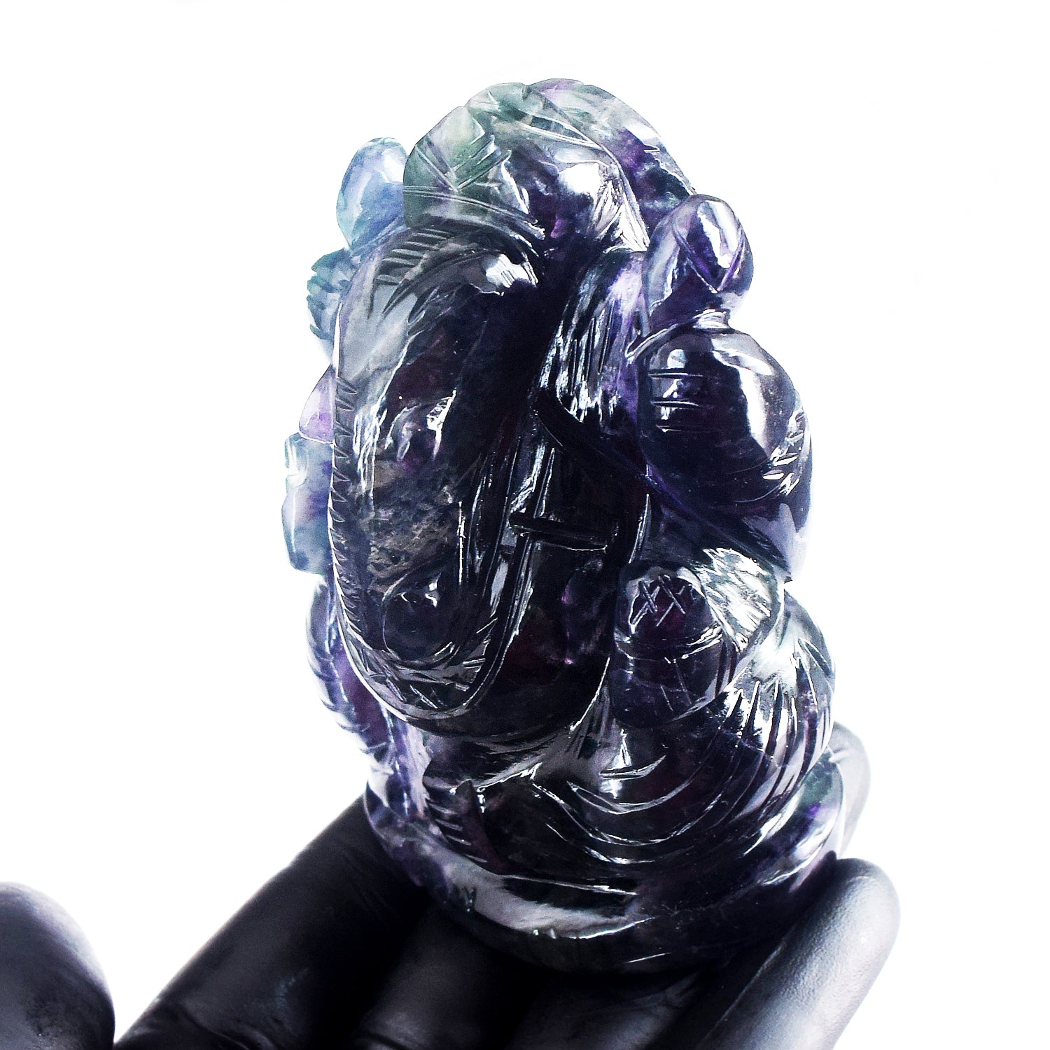 Alluring 1933.00 Cts Genuine Multicolor Fluorite Hand Carved Premium Lord Ganesha Crystal