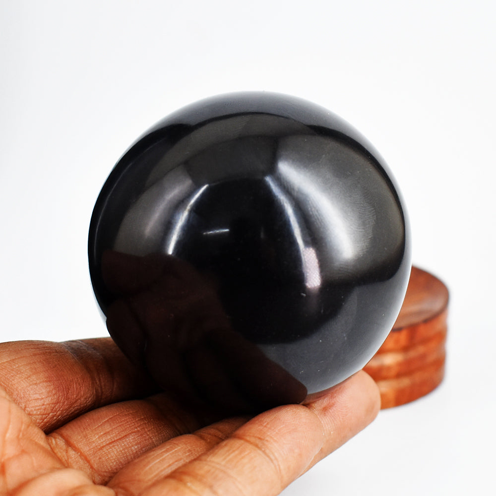 Natural 1617.00 Cts Genuine  Black  Spinel  Hand  Carved  Crystal  Healing Gemstone Sphere