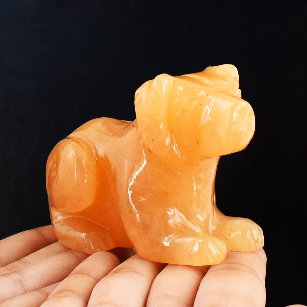 Beautiful 1385.00 Carats  Genuine Aventurine Hand Carved Crystal Gemstone Carving Dog