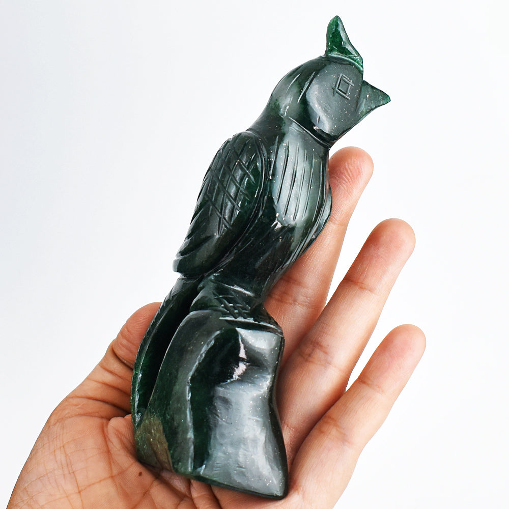 Natural 1271.00 Carats  Genuine Green Jade Hand Carved Crystal Gemstone Parrot Carving