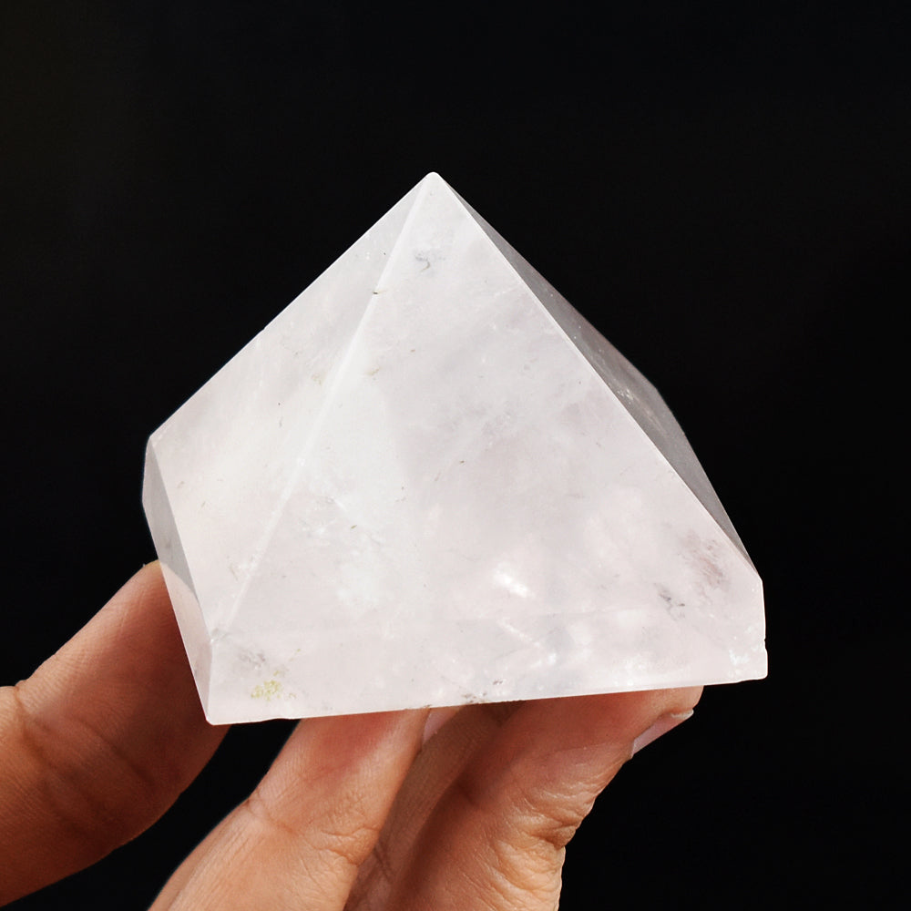 Natural 749.00 Cts Genuine Pink Rose Quartz Hand Carved Crystal Healing Gemstone Pyramid